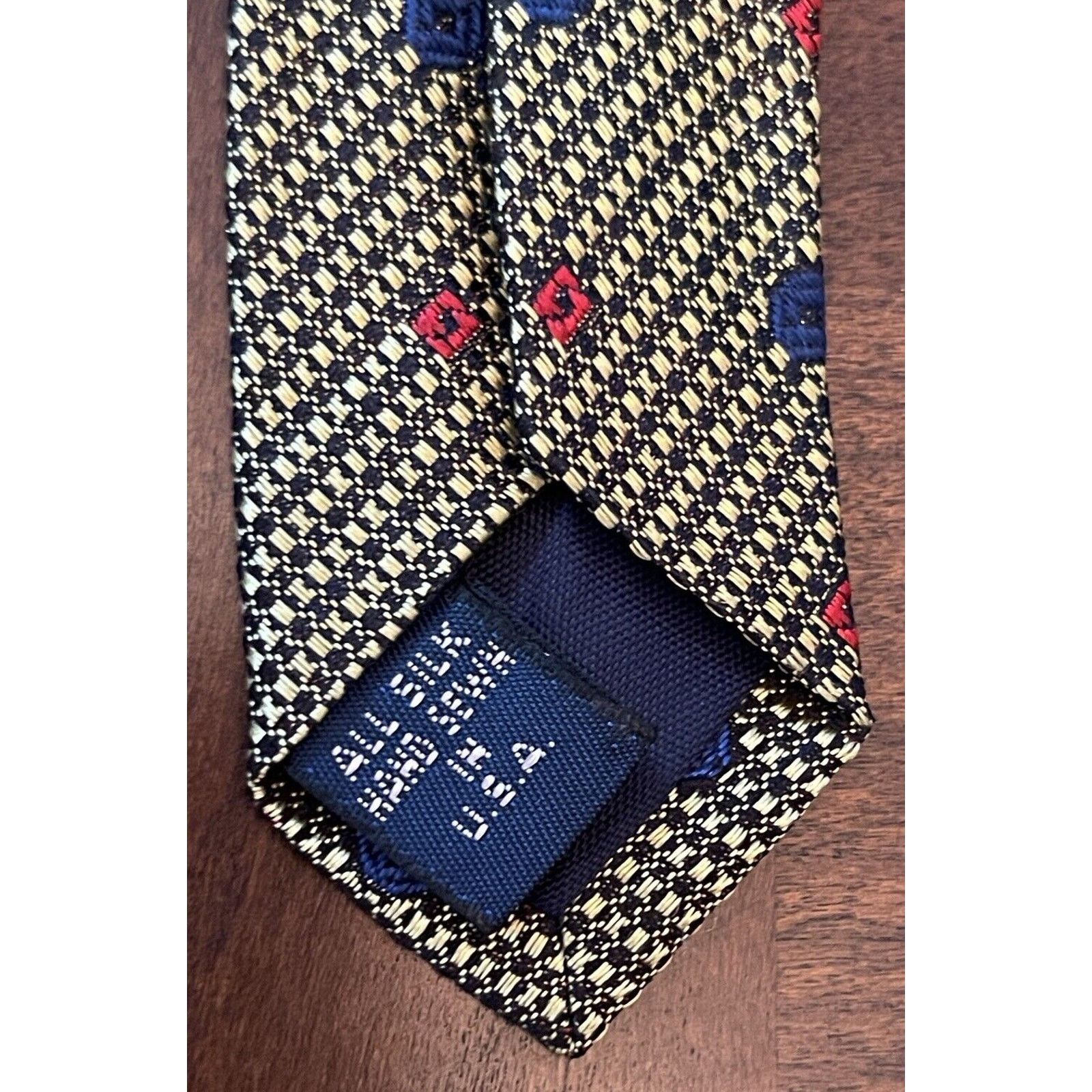 Jos. A. Bank Corporate Collection Jos. A. Bank Gold Blue Hand Made Silk Size ONE SIZE - 7 Thumbnail