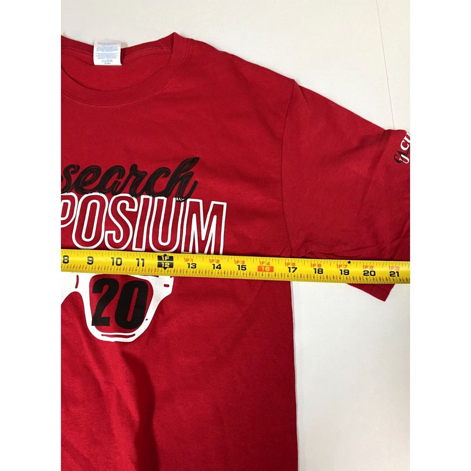 Port & Company Port & Company Mens T-Shirt S Red Graphic Research Symposium 2020 Glasses Crew Neck Short Sleeve Cotton Spandex Logo Stars Classic Vintage: No Size US S / EU 44-46 / 1 - 4 Thumbnail