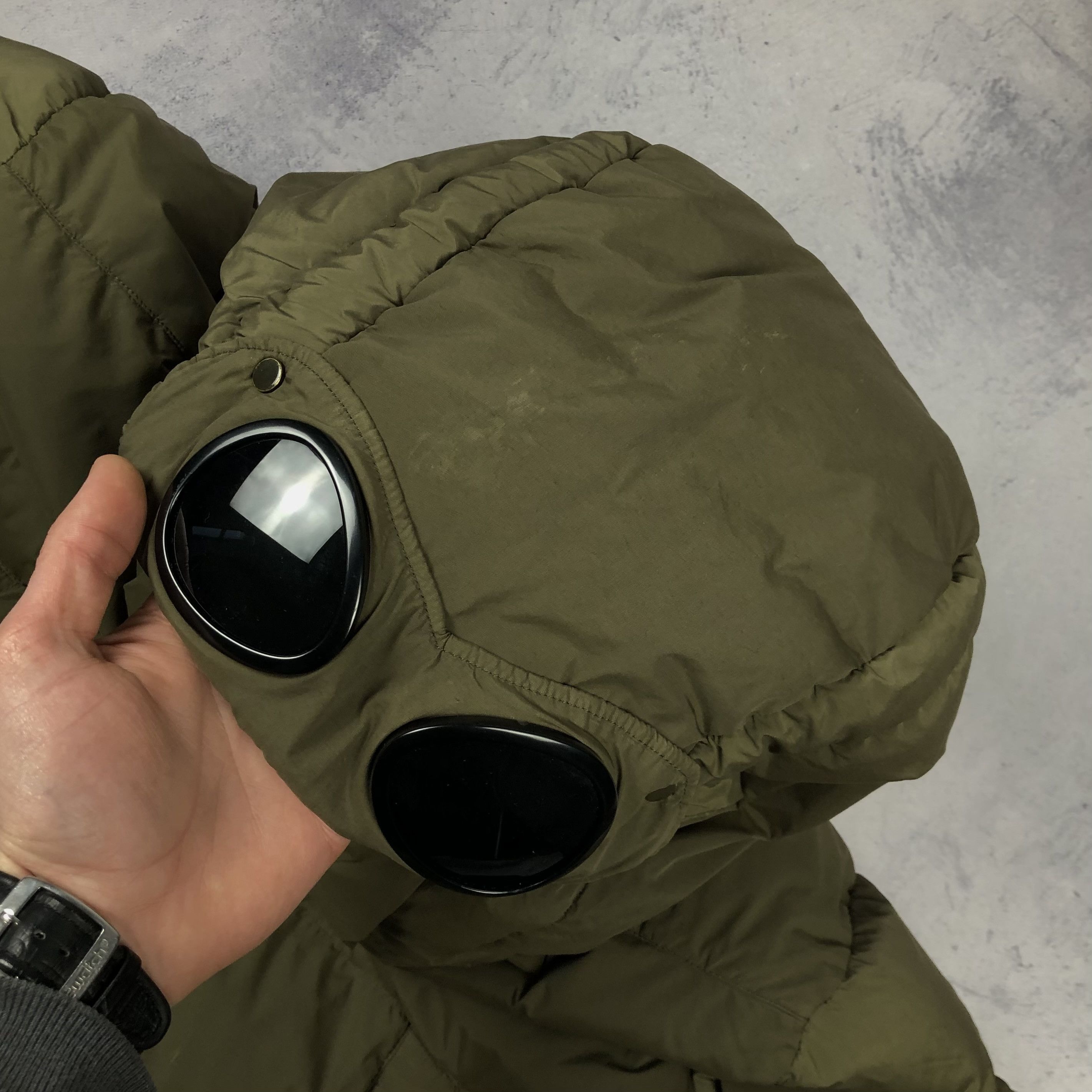 C.P. Company C.P. Company Nycra Stretch Nylon Shell Goggle Down Jacket Size US XL / EU 56 / 4 - 5 Thumbnail