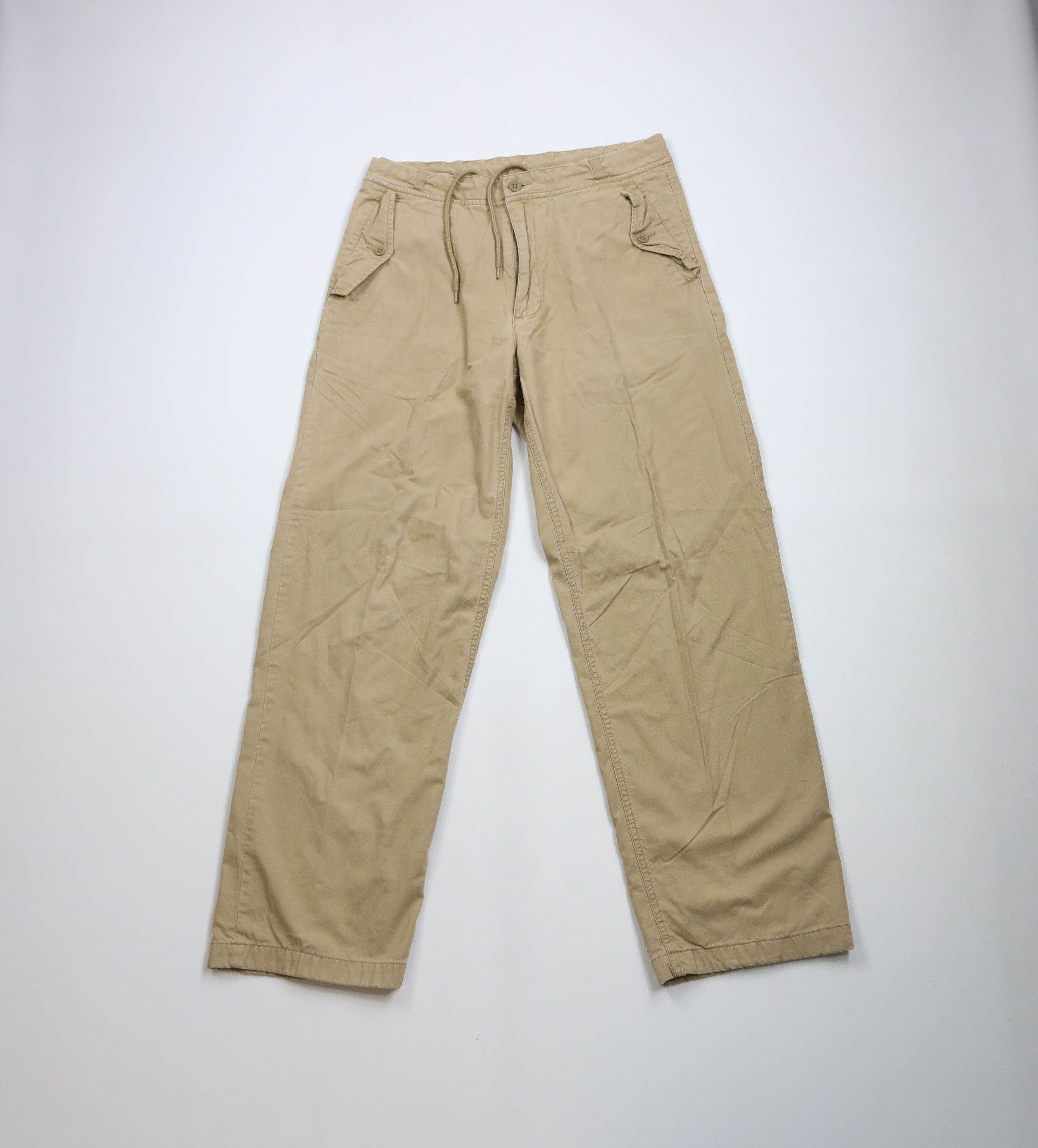 Gap × Vintage Vintage 90s Y2K Gap Chamois Cloth Lined Wide Leg Pants Beige Size US 34 / EU 50 - 1 Thumbnail
