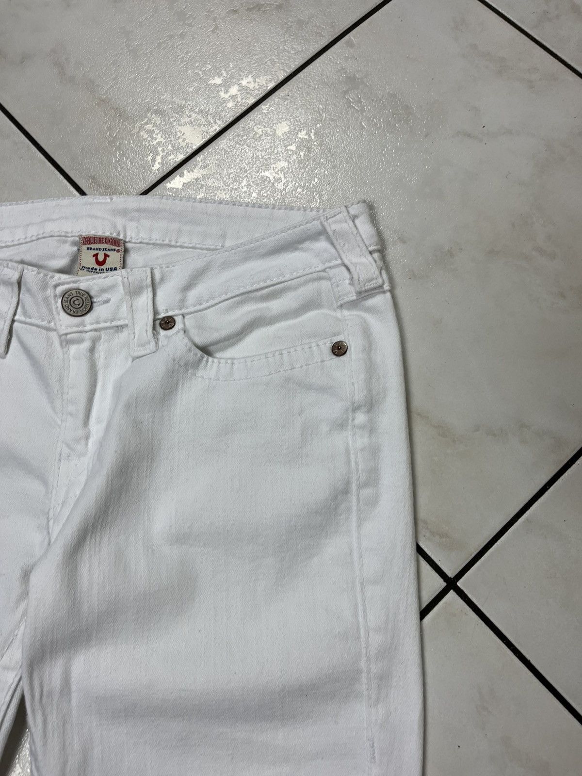 True Religion × Vintage Vintage True Religlion y2k white denim jeans low waist slim Size US 30 / EU 46 - 6 Thumbnail