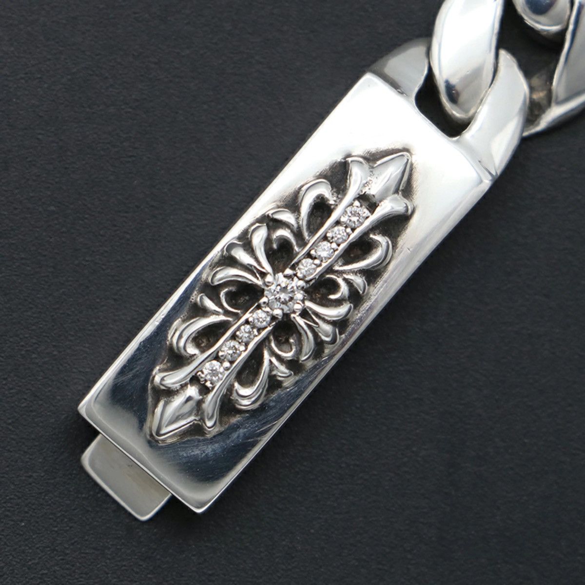 Chrome Hearts Chrome Hearts Pave Diamond ID Floral Cross Bracelet Classic Size ONE SIZE - 2 Thumbnail