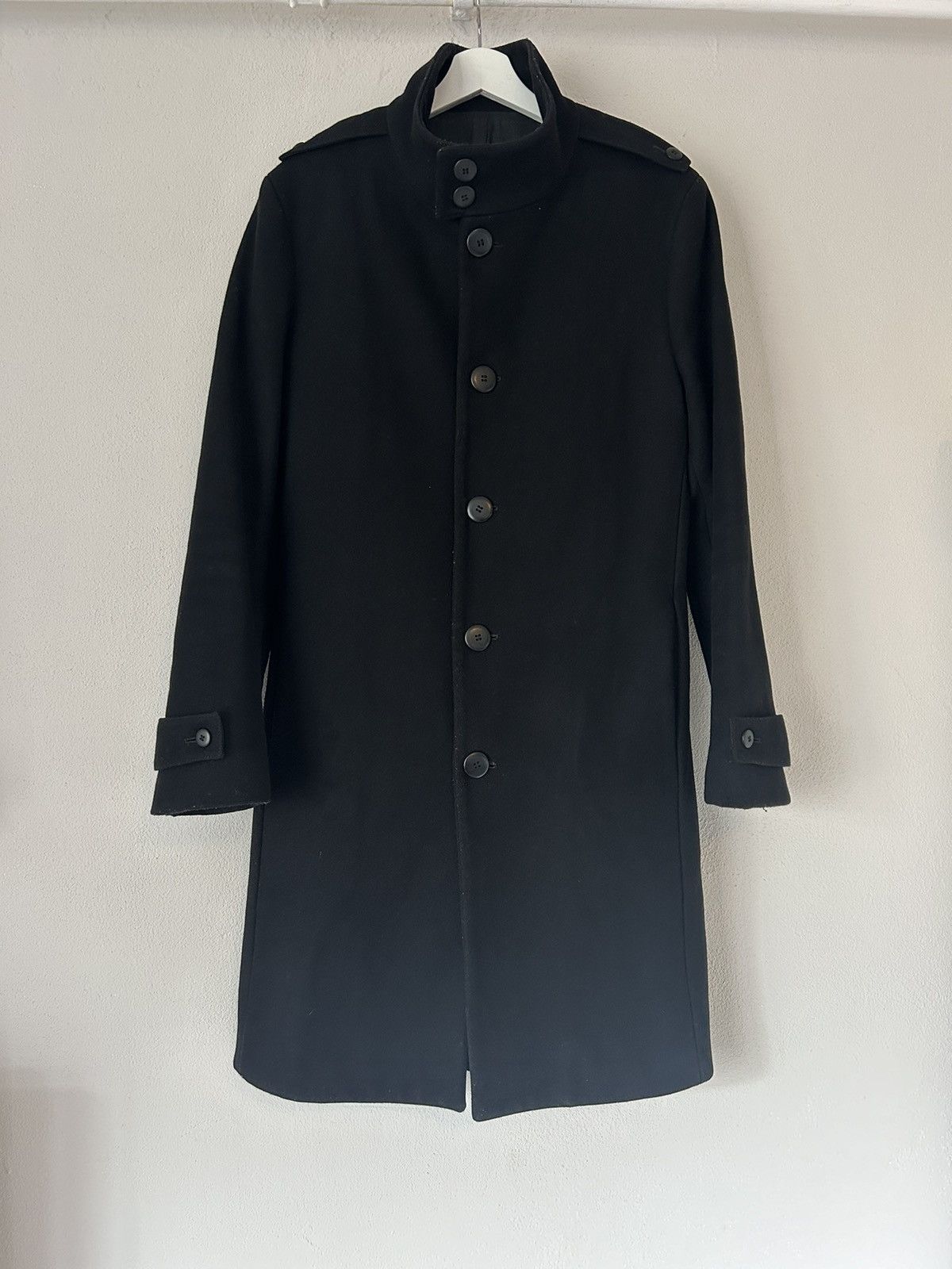 Givenchy Black Wool Overcoat Size US M / EU 48-50 / 2 - 2 Thumbnail