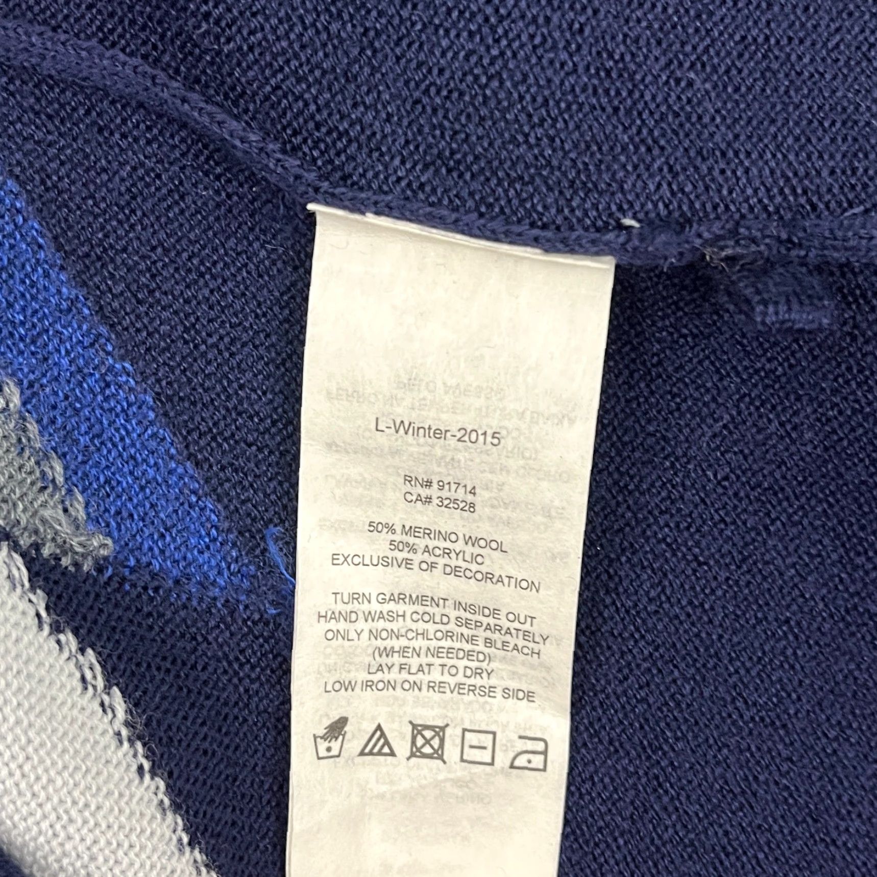 Armani Exchange Armani Exchange Sweater Mens XL Blue Geometric Merino Wool Crew Pullover Jumper Size US XL / EU 56 / 4 - 7 Thumbnail