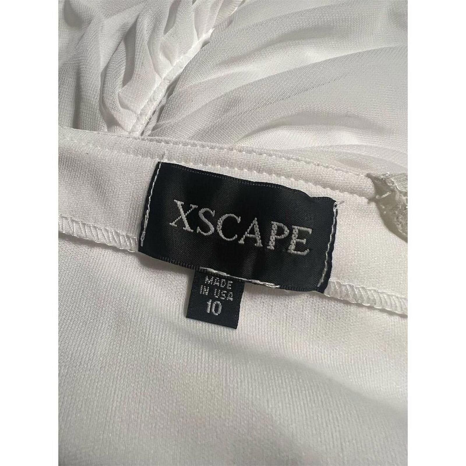 Other Xscape 10 White Lace Cap Sleeve wedding rehearsal bridal Size L / US 10 / IT 46 - 8 Thumbnail