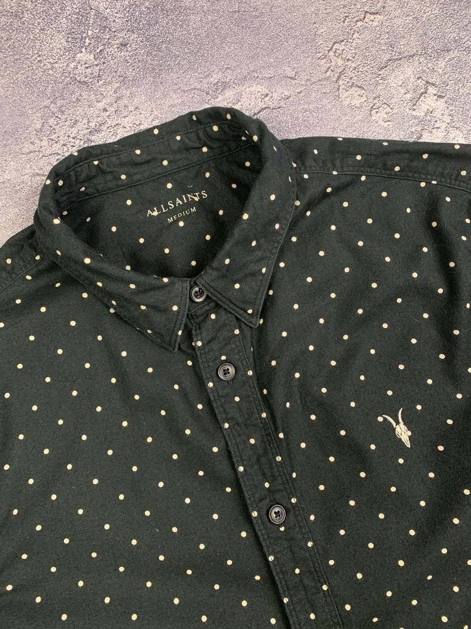 Allsaints AllSaints Button Up Shirt Black Polka Dot Long Sleeve Size US M / EU 48-50 / 2 - 6 Thumbnail
