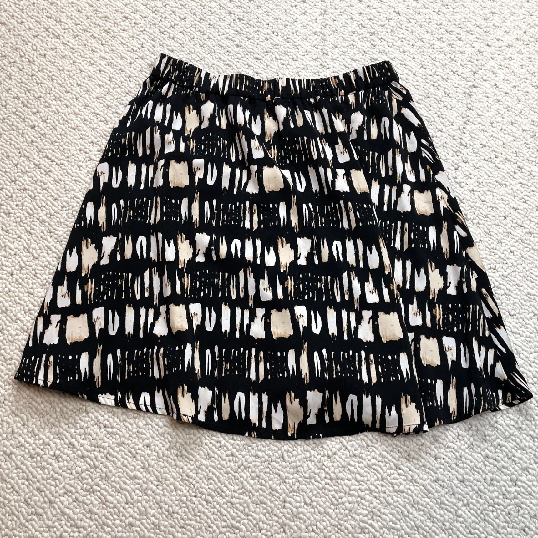 Banana Republic Banana Republic Skirt Womens M Black White Short A-Line Elastic Waist Size 32" / US 10 / IT 46 - 8 Thumbnail