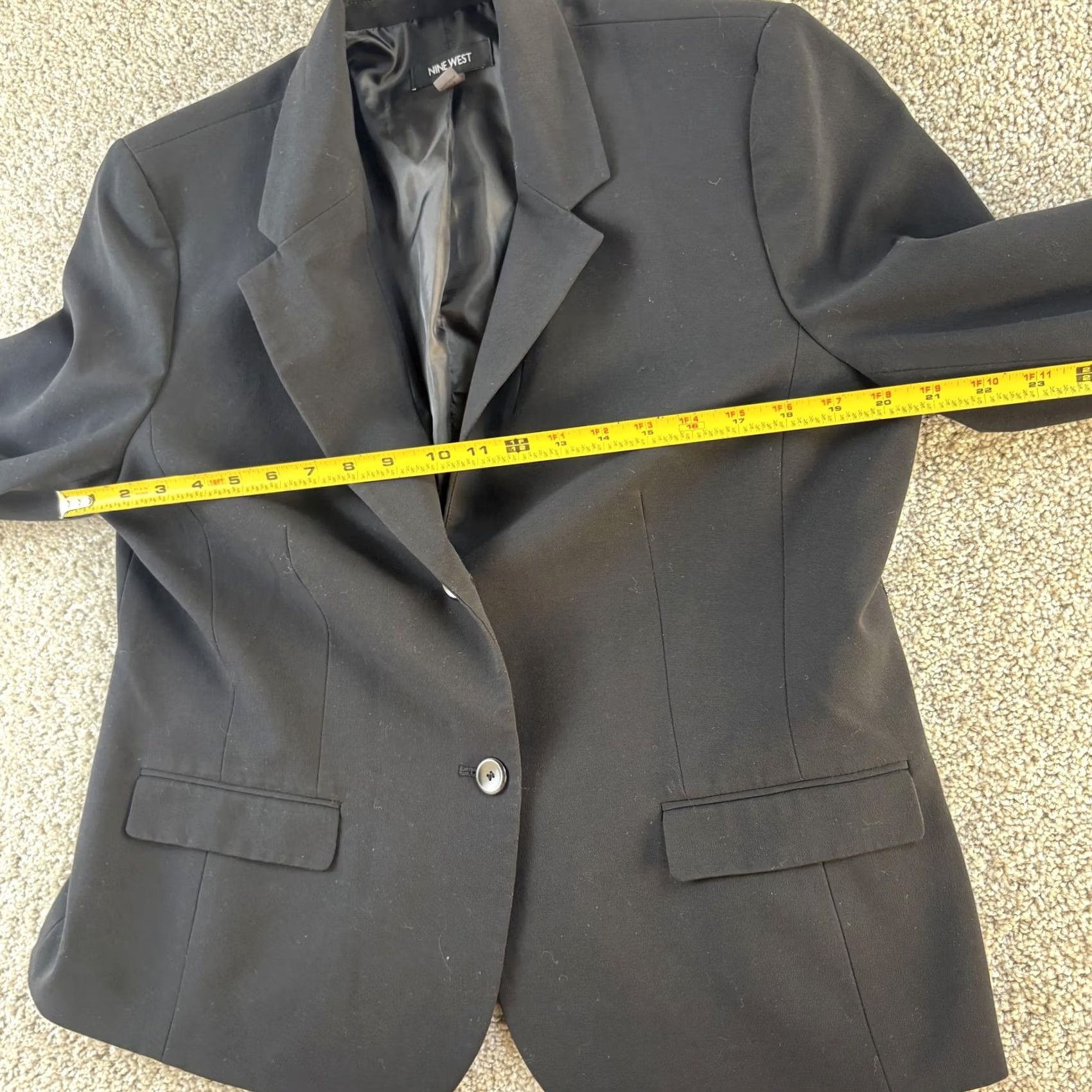 Nine West Nine West Blazer Jacket Womens 16 Black One-Button Lined Career Work Office Jacket Size XXL / US 16-18 / IT 52-54 - 6 Thumbnail