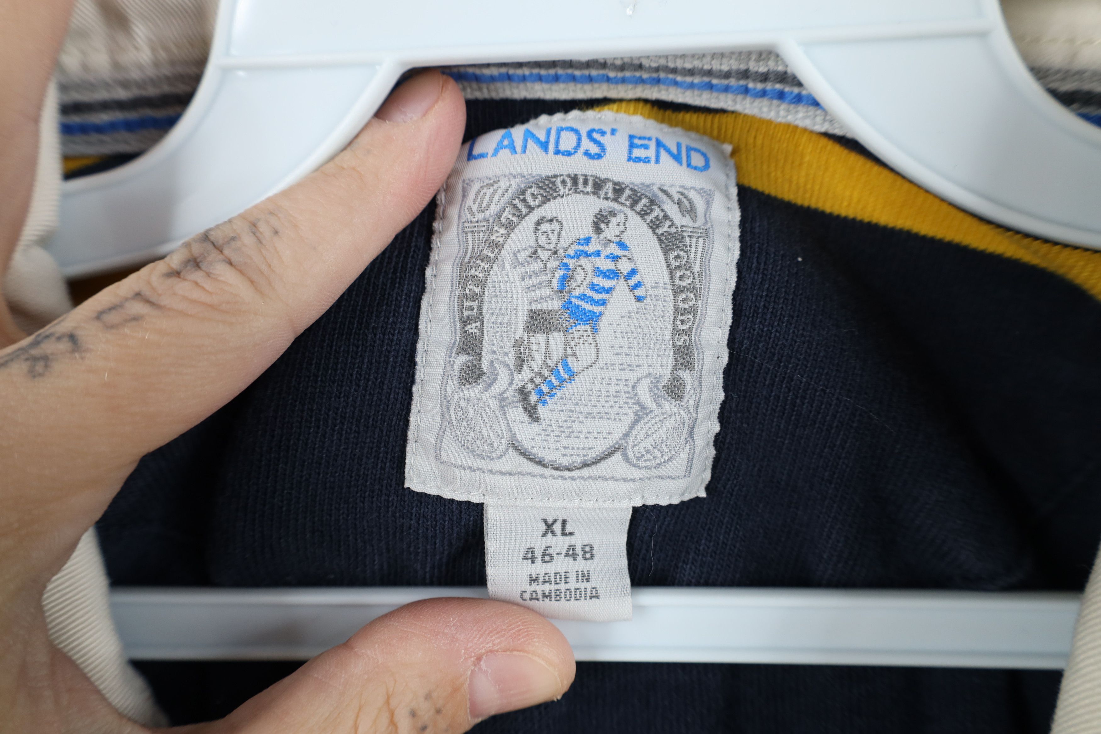 Lands' End Vintage 90s Lands End Heavyweight Long Sleeve Polo Shirt Size US XL / EU 56 / 4 - 5 Thumbnail