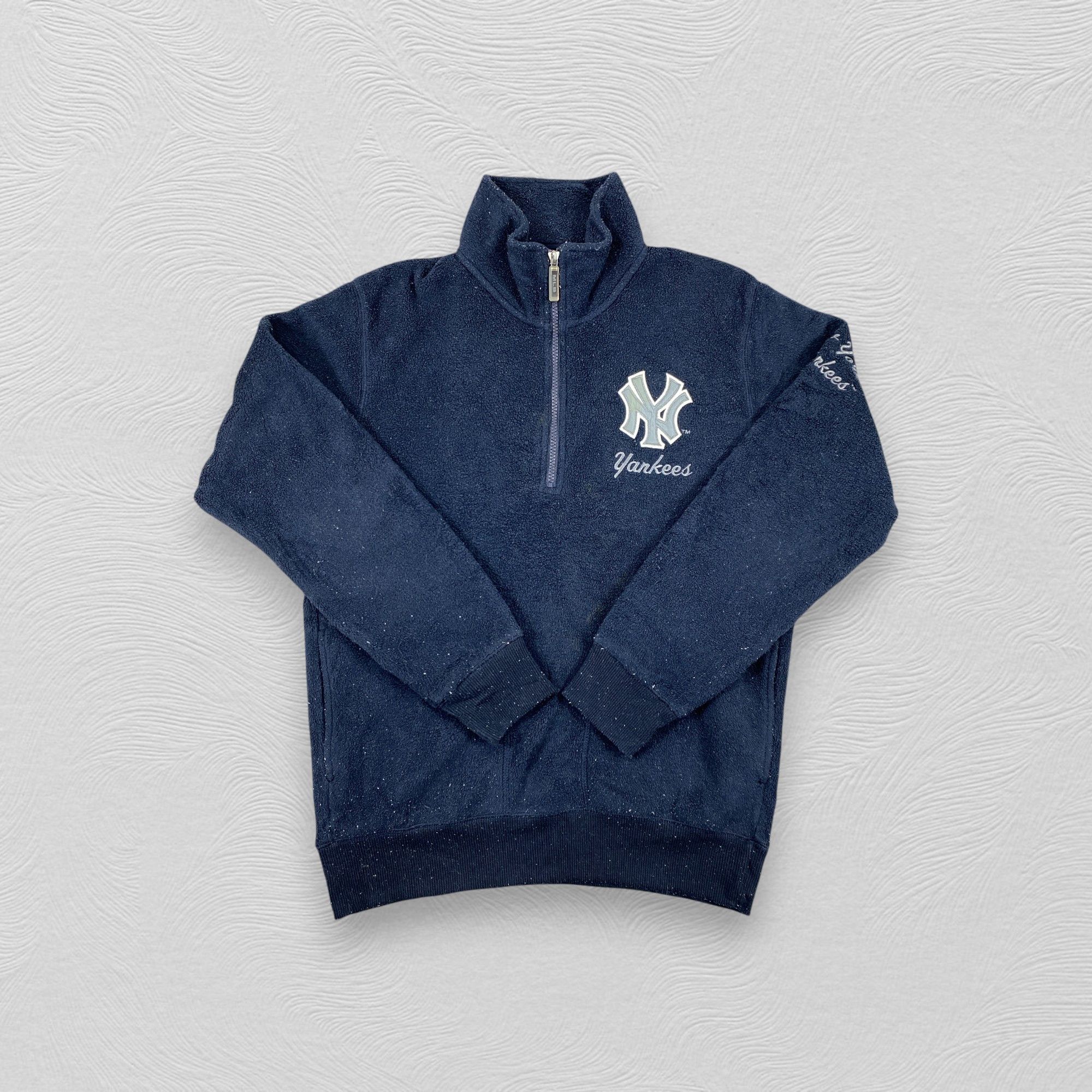 New York Yankees Vintage MLB NEW YORK Half Zipper Fleece Sweatshirt M-J206 Size US M / EU 48-50 / 2 - 3 Thumbnail