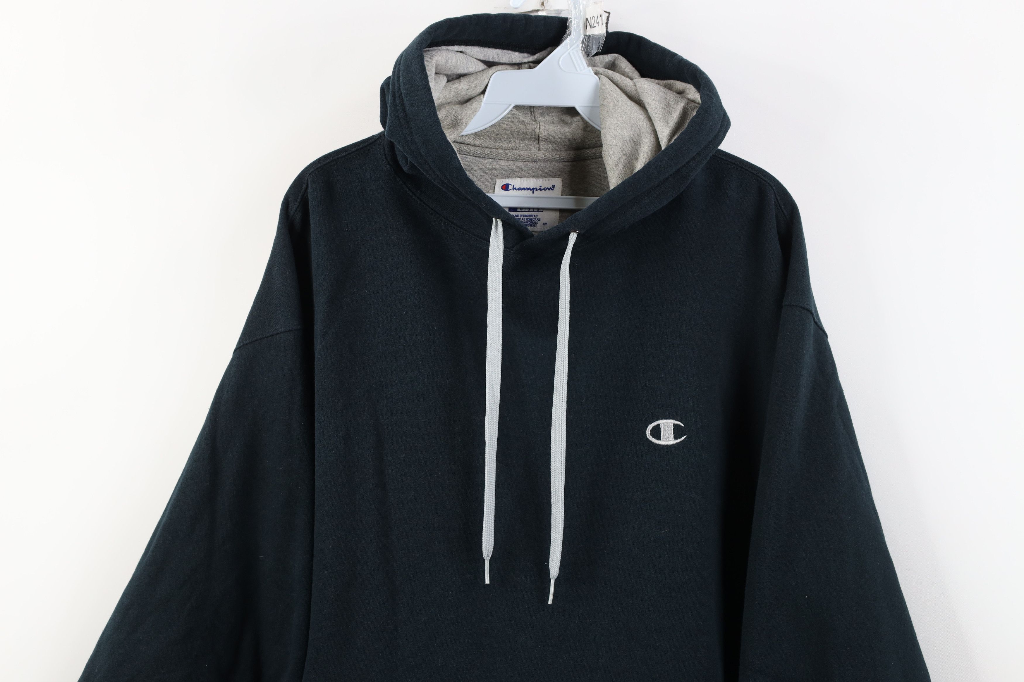 Champion Vintage Y2K Champion Classic Logo Hoodie Sweatshirt Black Size US L / EU 52-54 / 3 - 2 Thumbnail