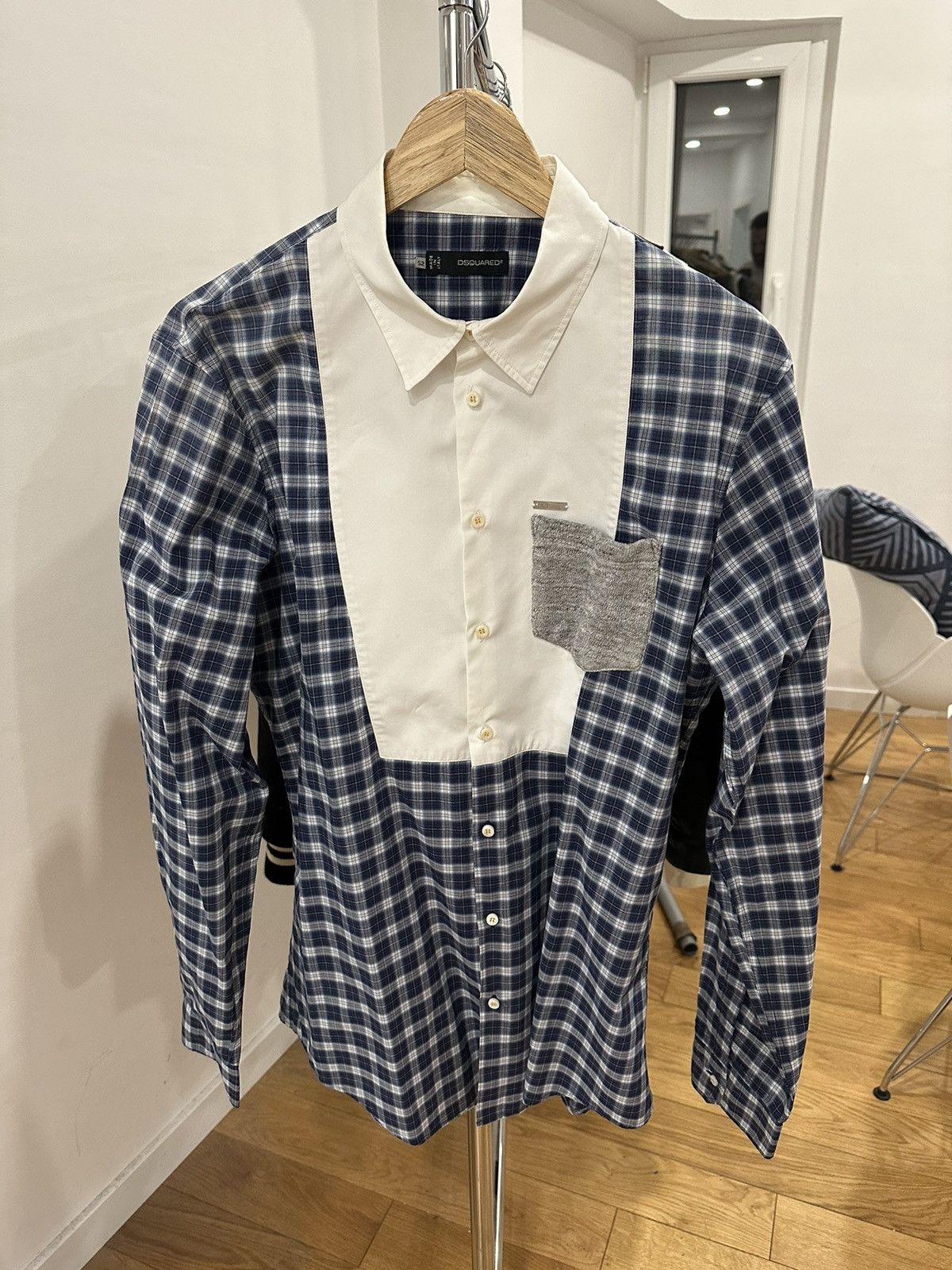 Dsquared blue tartan checked plaid shirt