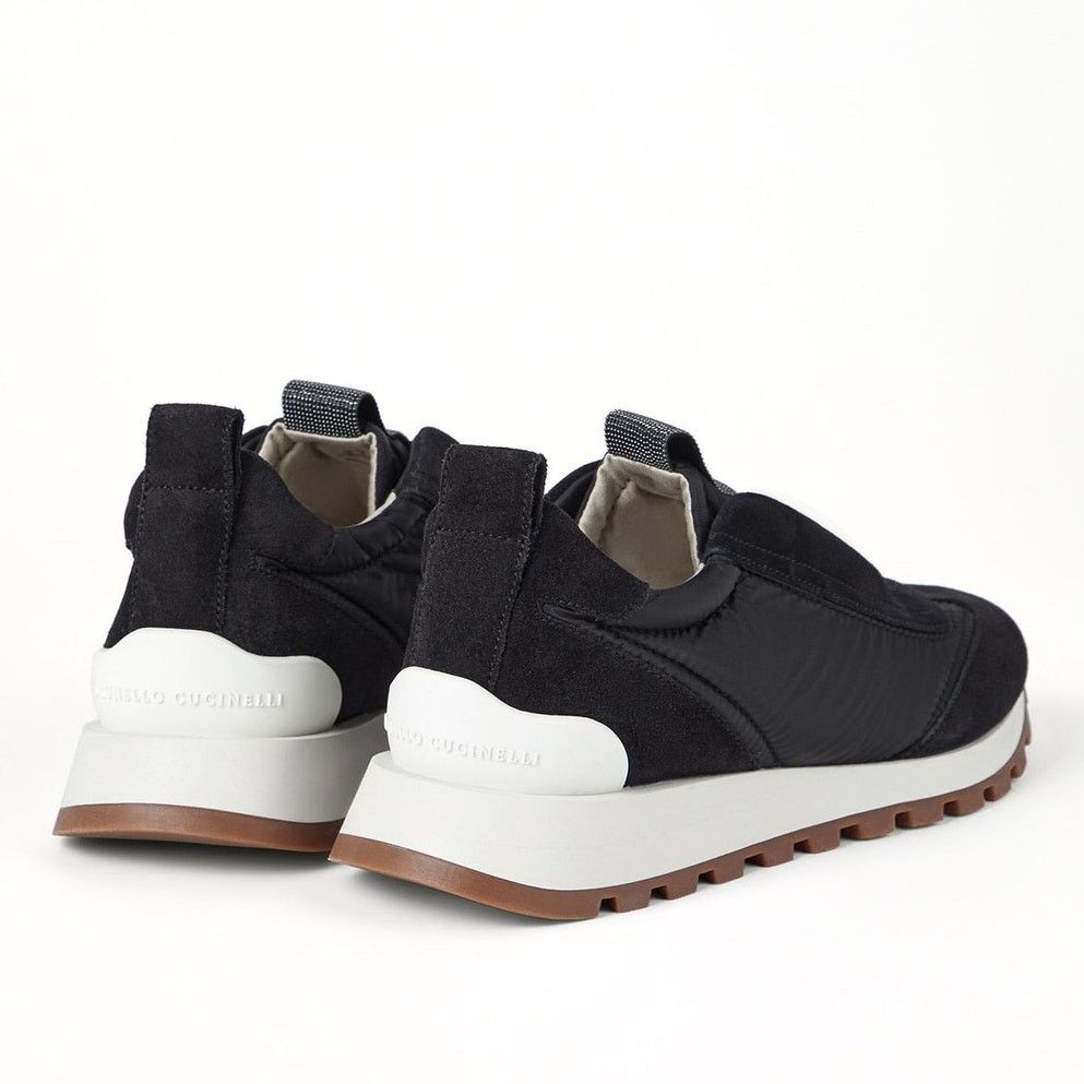 Brunello Cucinelli Brunello Cucinelli monili Suede Fabric sneakers Black 36 Size US 6 / IT 36 - 4 Thumbnail