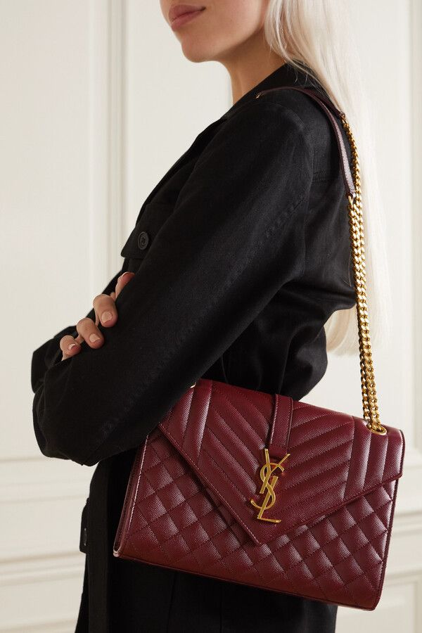 Saint Laurent Paris o1b1hav110425 Size: OS / Envelope Medium Bag in Burgundy Size ONE SIZE - 2 Thumbnail