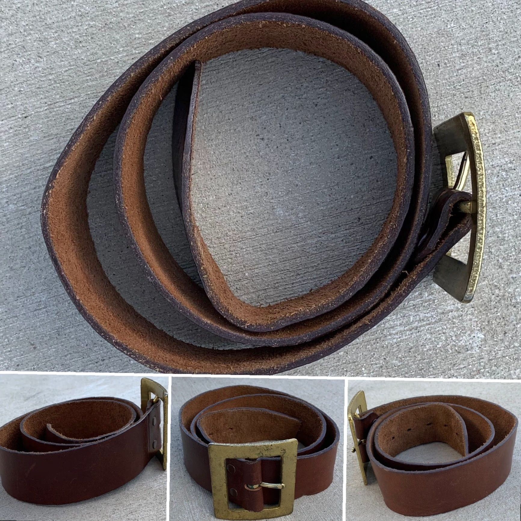 Vintage VINTAGE bench made Harness Cowhide Leather Belt Removable Buckle 35 or 36 Brown Adult Unisex Shirt/Hoodie/Belt? Size ONE SIZE - 2 Thumbnail