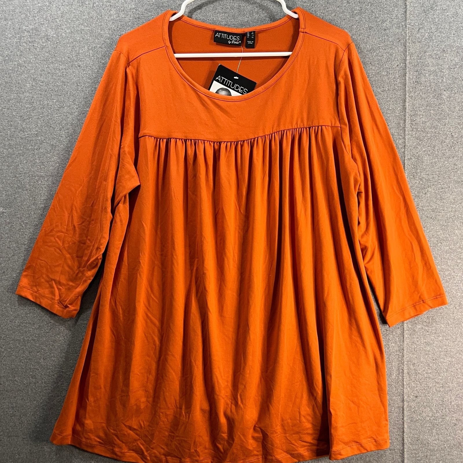 Other Attitudes by Renee Yummy Jersey 3/4 Sleeve Flounce Top Size L / US 10 / IT 46 - 1 Thumbnail