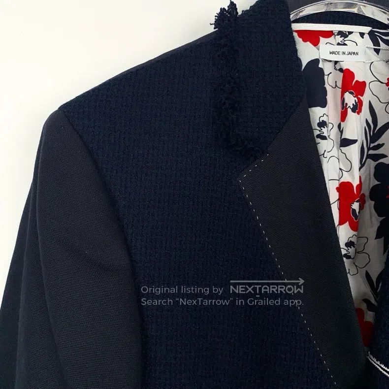 Thom Browne Thom Browne size 0 Knitted, pieced lapel blue cotton jacket Size 40L - 3 Thumbnail