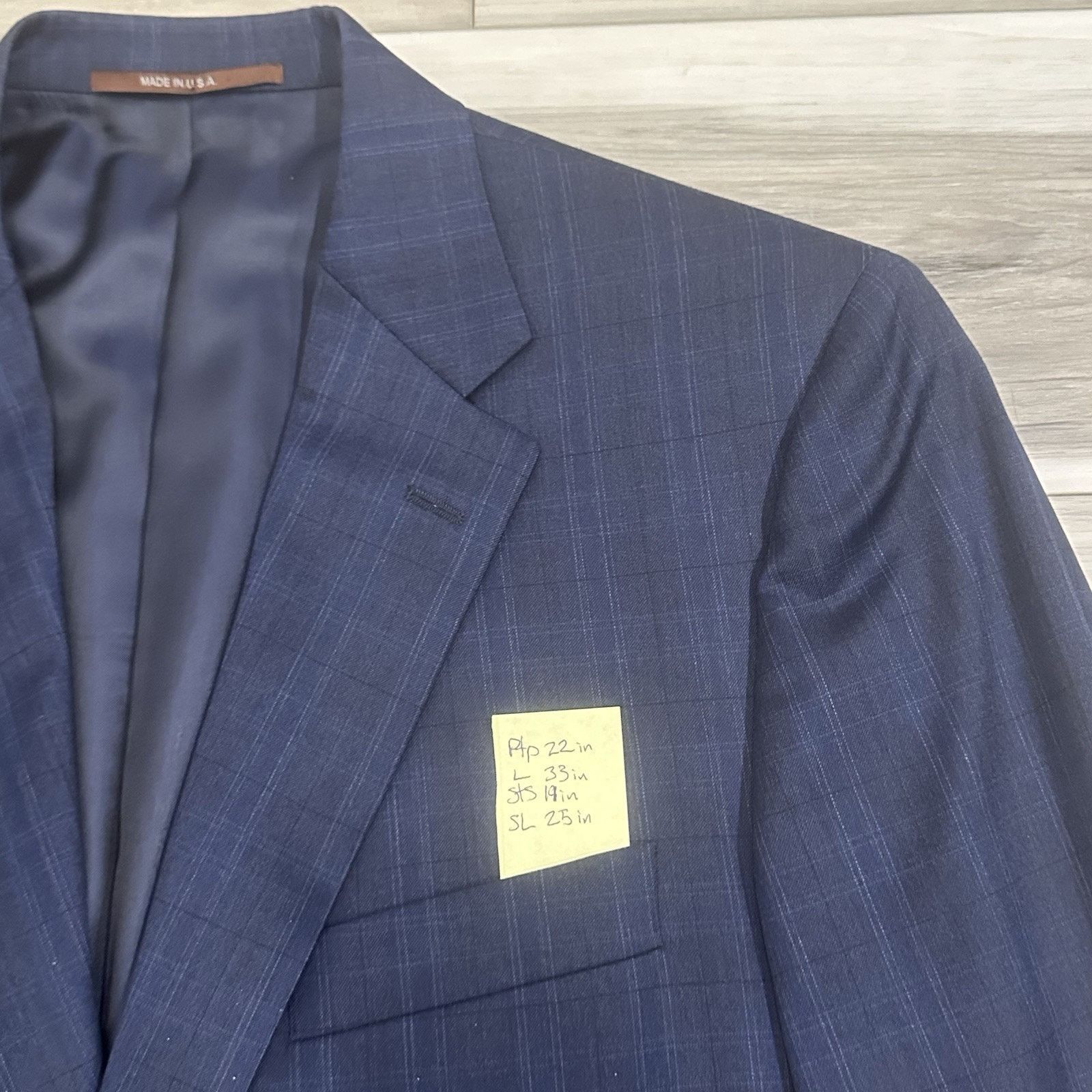 Hickey Freeman NWOT Hickey Freeman Royal Blue Window Pane Plaid Suit 42R Size 42R - 5 Thumbnail