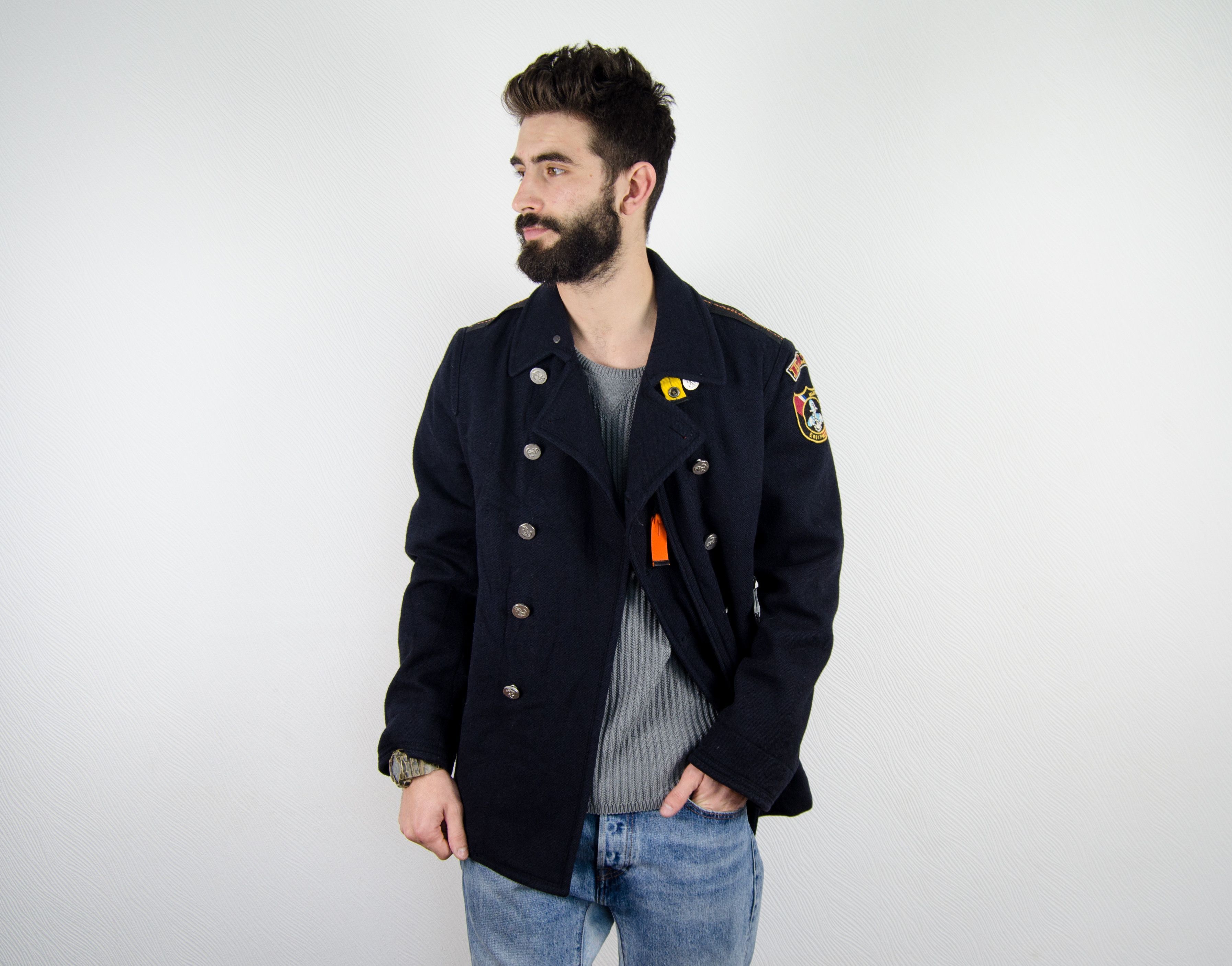 Parajumpers Parajumpers Navy Multipocket Royal Wool Peacoat Jacket Size US L / EU 52-54 / 3 - 2 Thumbnail