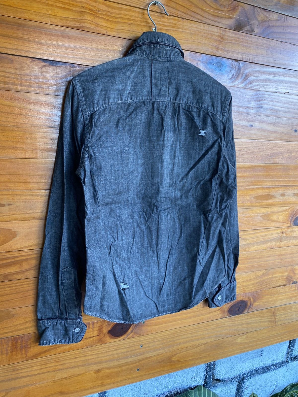 PPFM PPFM Japan Distressed Denim Jacket Grey Zip-Up Workwear Size US S / EU 44-46 / 1 - 13 Thumbnail