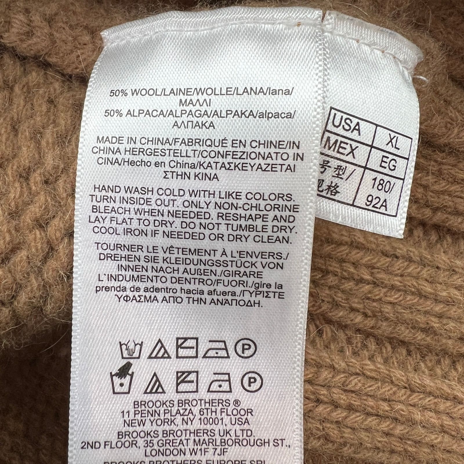 Brooks Brothers Brooks Brother Wool Alpaca Sweater Tan Brown Knit Size XL / US 12-14 / IT 48-50 - 6 Thumbnail