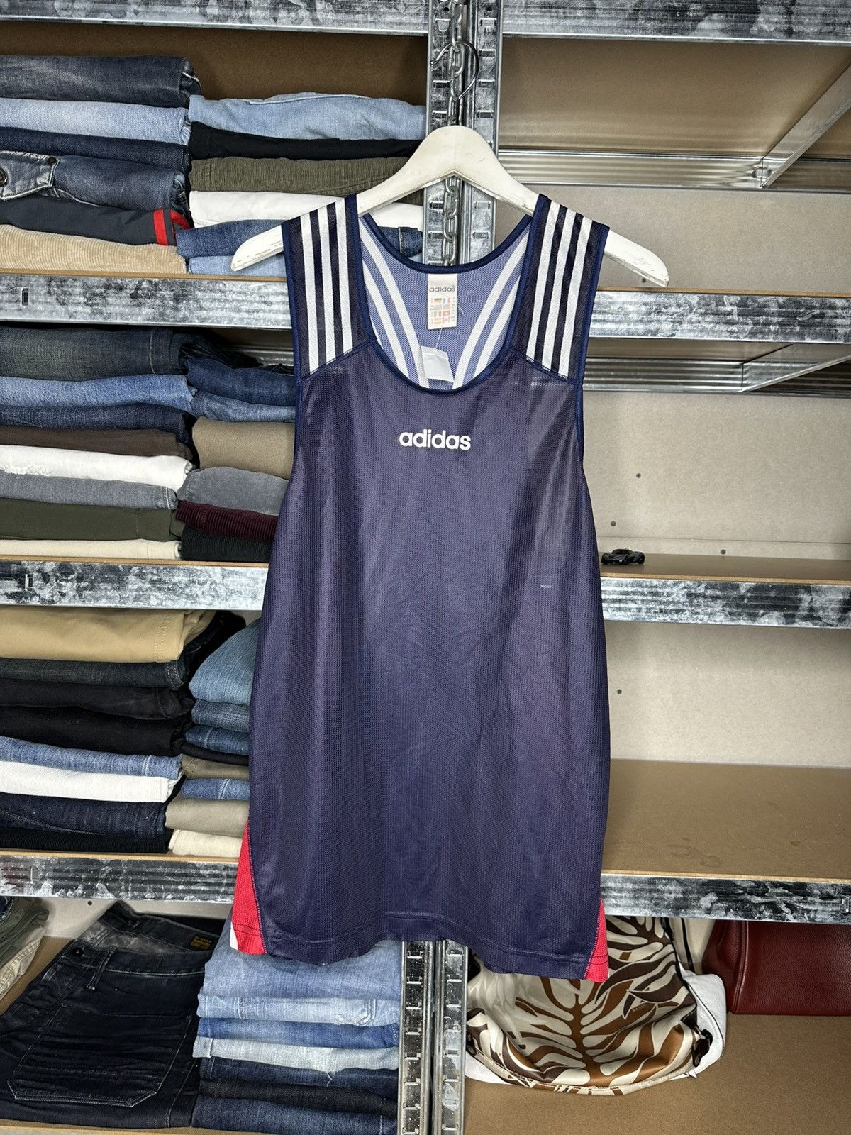 Adidas Adidas Sleeveless Athletic Tank Top Mesh Training Jersey L Size US L / EU 52-54 / 3 - 1 Thumbnail