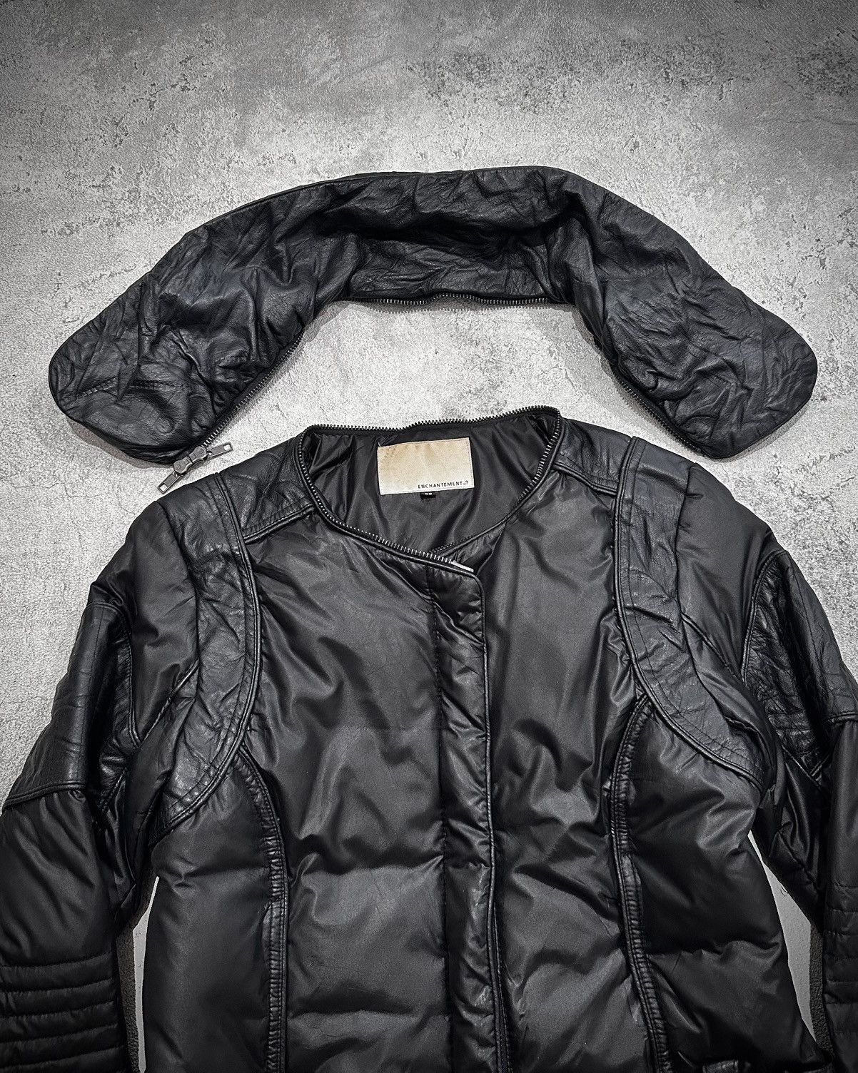 Japanese Brand Enchantement High Neck Leather Combine Rider Jacket Lgb Size S / US 4 / IT 40 - 9 Thumbnail