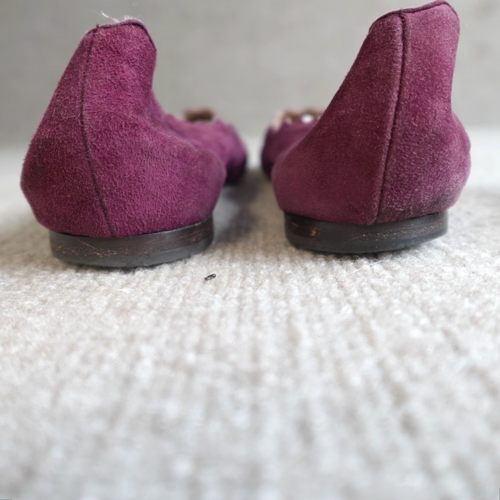 Vintage Chloé Womens Flat Shoes Slip On Cap Toe Leather Satin Pink Purple Scalloped 7.5 37.5 EU US 7.5 Indoor Spring Summer Fall Size US 8 / IT 38 - 6 Thumbnail