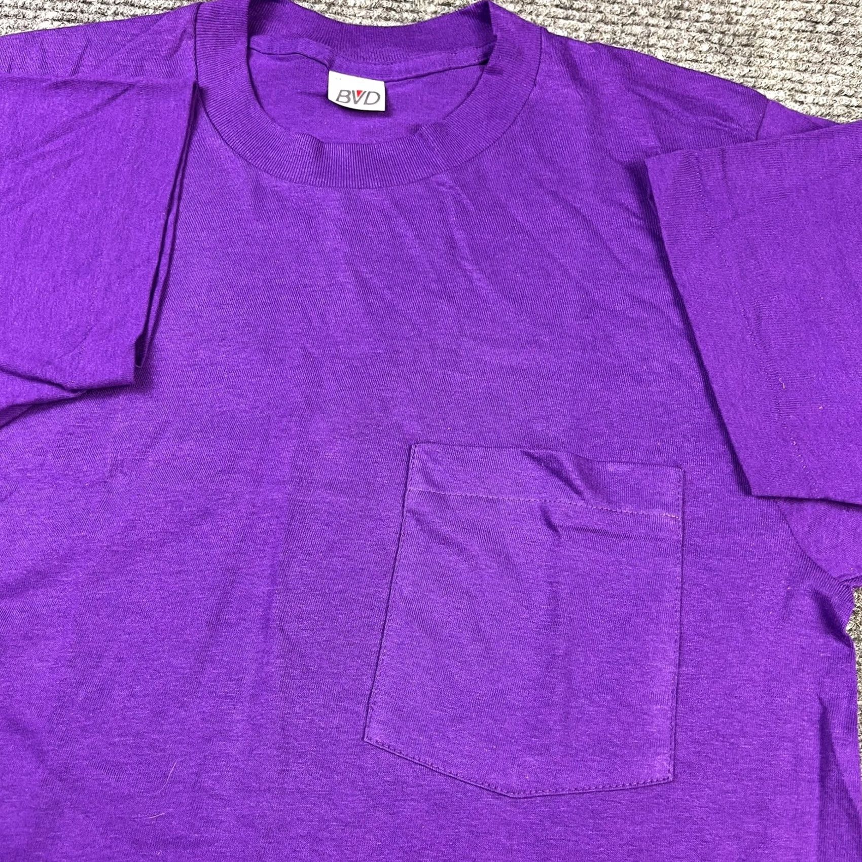 Vintage VINTAGE BVD Shirt Mens M Purple Single Stitch Selvedge Pocket 80s 70s Deadstock USA Size US M / EU 48-50 / 2 - 7 Thumbnail