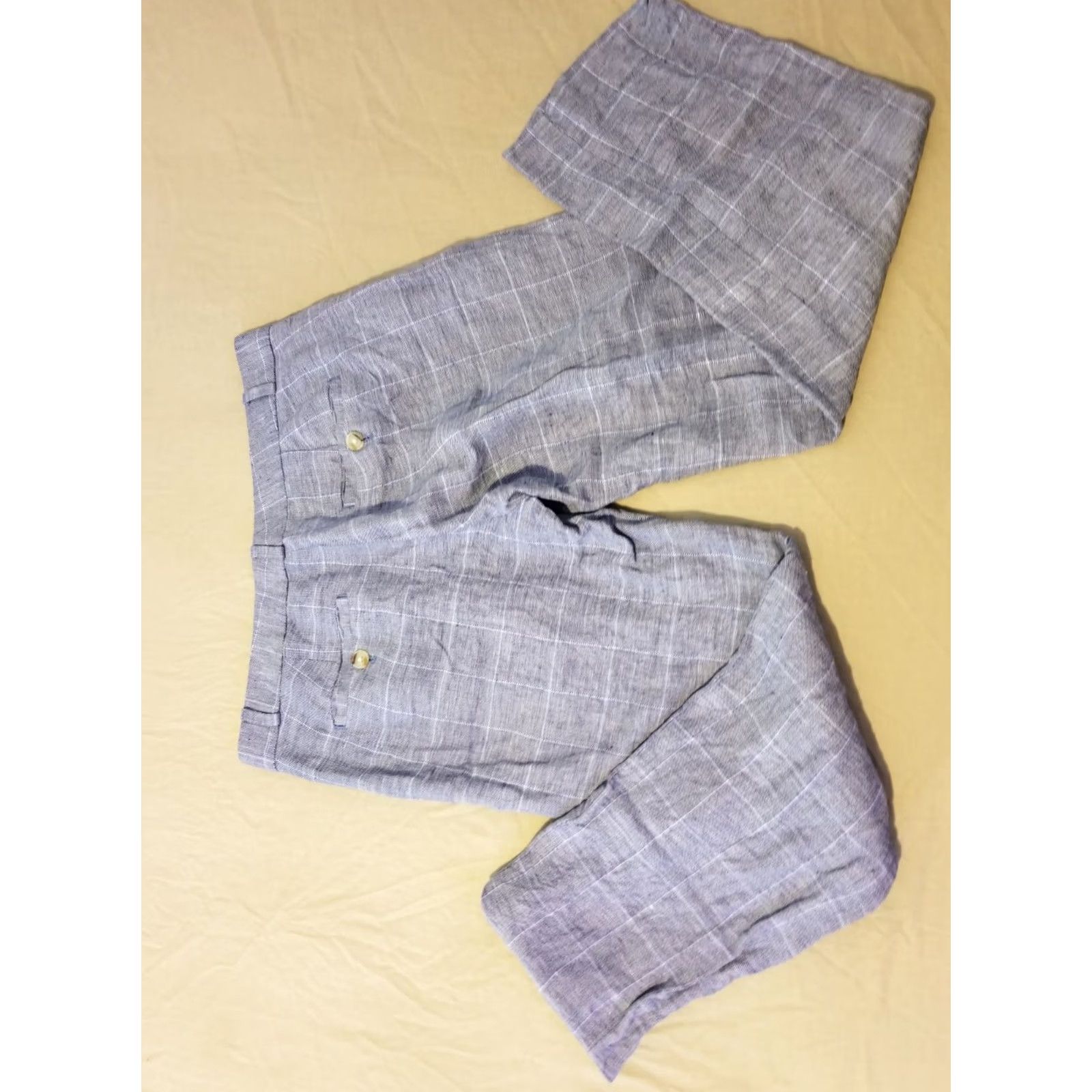 Banana Republic Womens Banana Republic Pants Dress Pants Linen Blue 0 Regular Straight Flat Front Pockets Chambray? (Note: Please review) Size 25" / US 0 / IT 36 - 3 Thumbnail