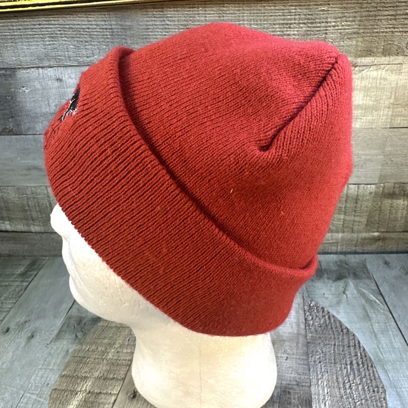 Logo 7 VINTAGE Panthers Football Beanie Red Knit Hat Embroidered Panther Logo Adult Unisex Size US 35 - 5 Thumbnail
