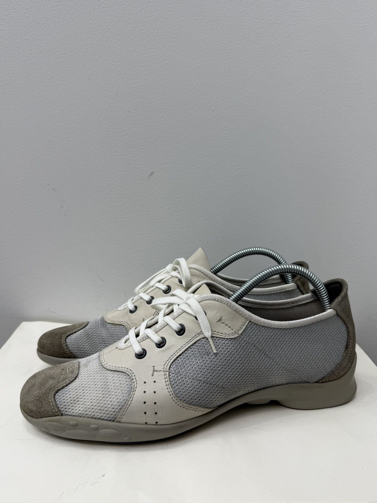 Prada Vintage Prada Silver Metallic Bowling Shoe Sneakers | Grailed