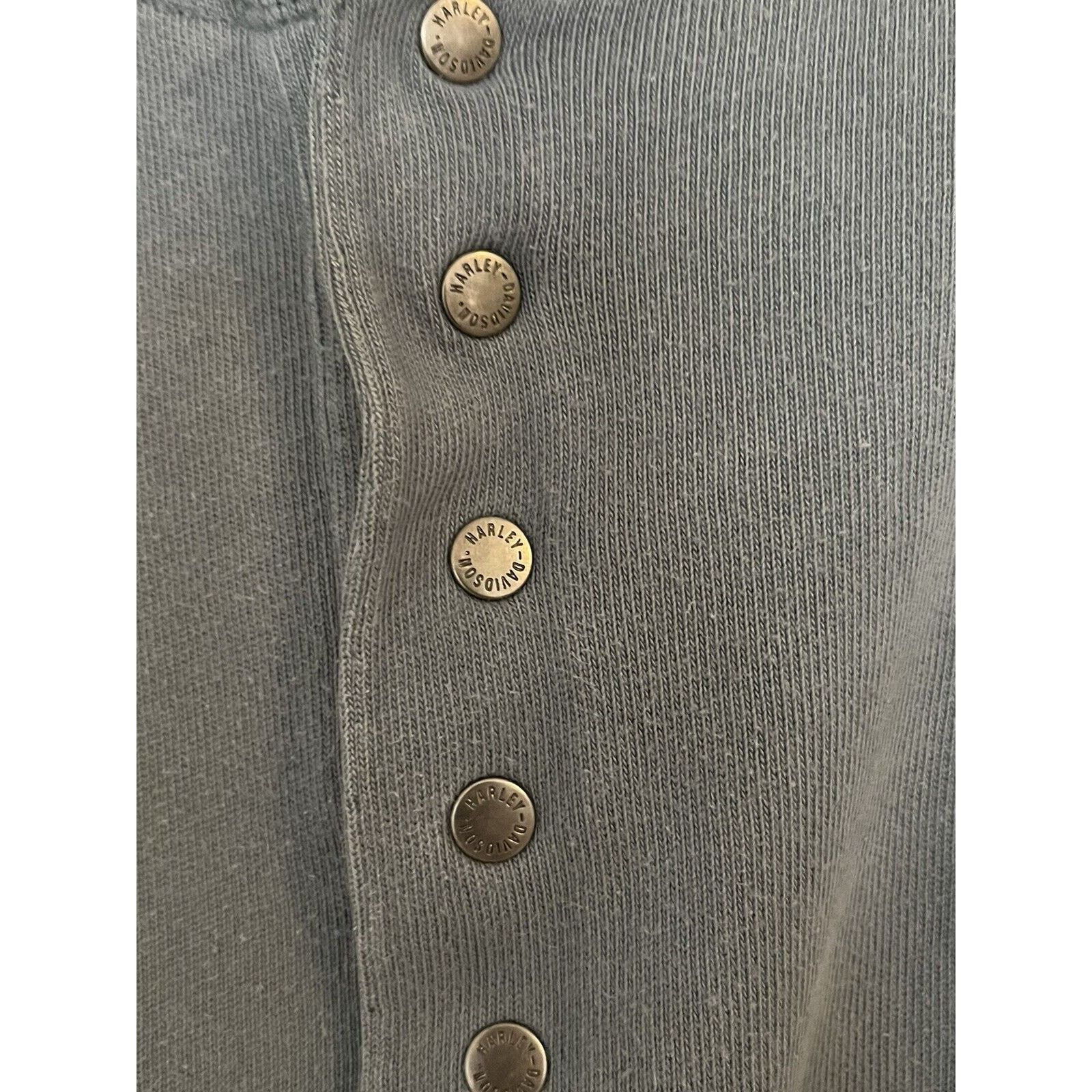 Harley Davidson Harley-Davidson Mens Long Sleeve 1/4 Button Shirt Sz XL Gray Size US XL / EU 56 / 4 - 3 Thumbnail