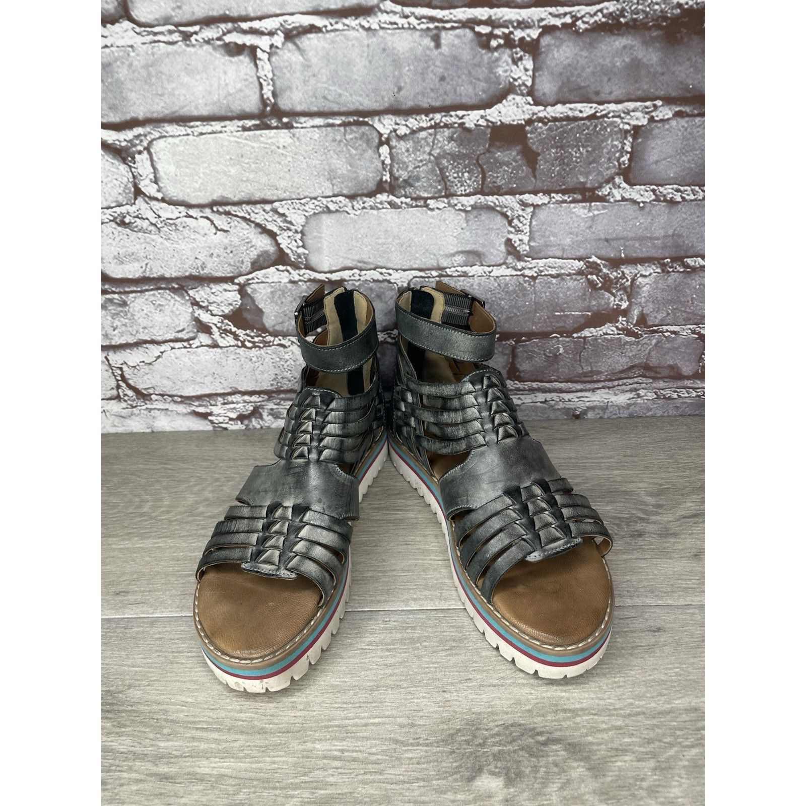 Bed Stu Roan By Bed Stu Scarletty Gladiator Hi Gray Leather Epica Sa Size US 7 / IT 37 - 2 Thumbnail