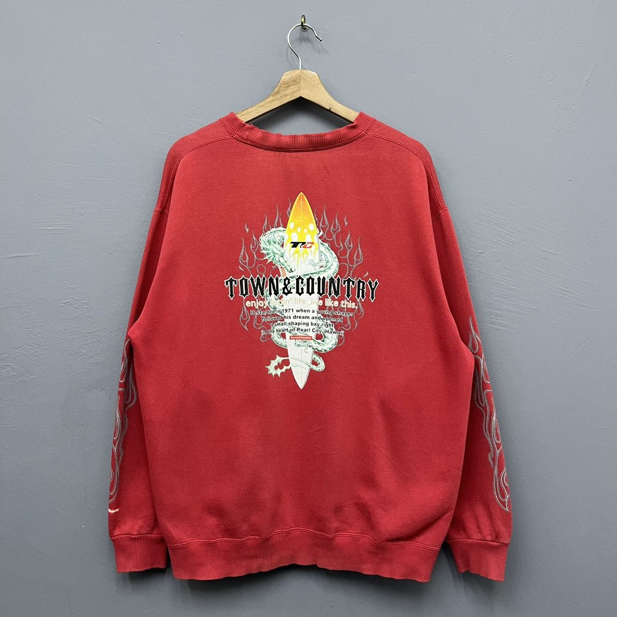Other Town & Country Surf Flames Crewneck Sweatshirt Size US XL / EU 56 / 4 - 2 Thumbnail