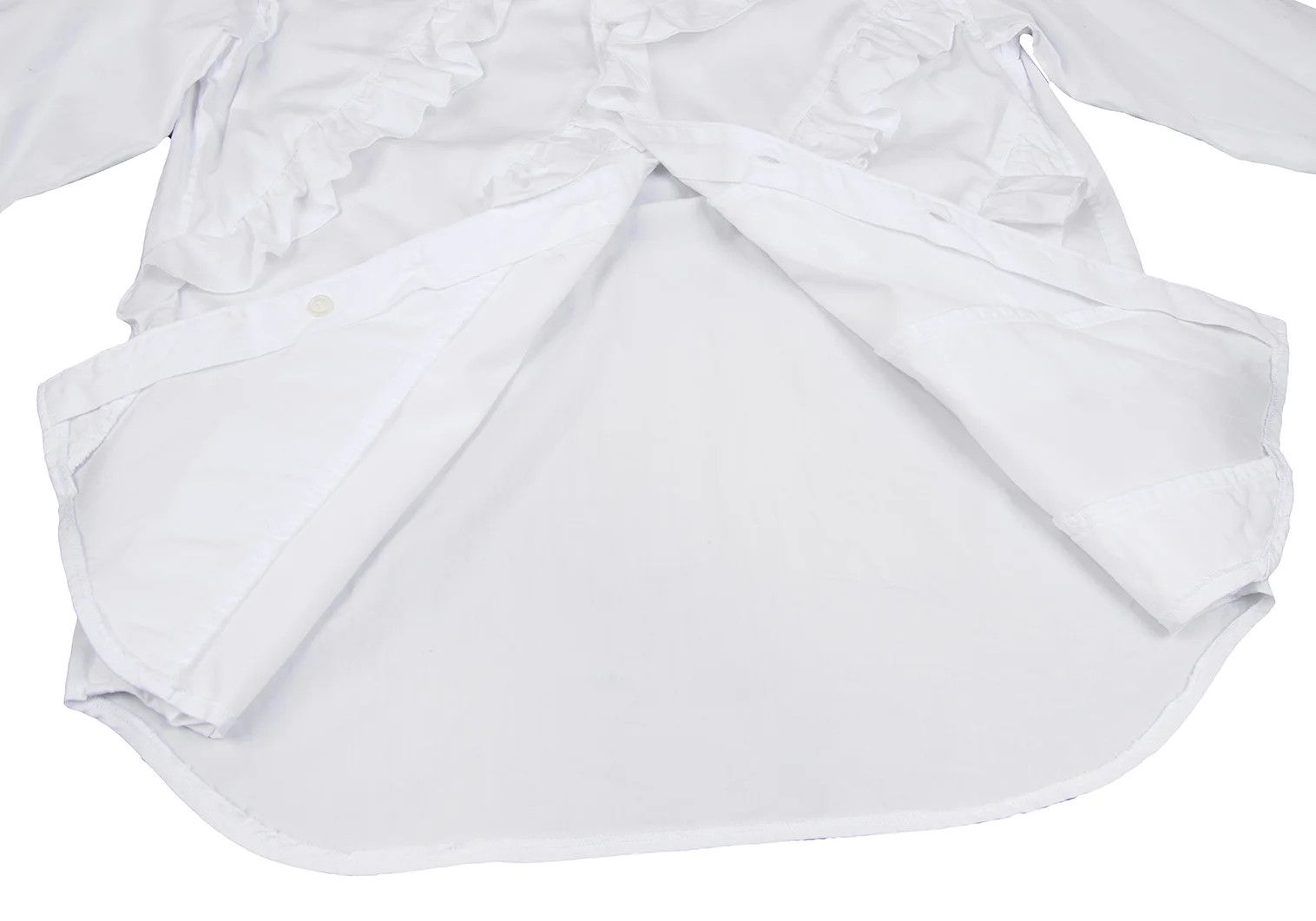 Comme des Garcons Homme Plus Bias Frill Cotton Shirt in White, Size XS Size US XS / EU 42 / 0 - 10 Thumbnail