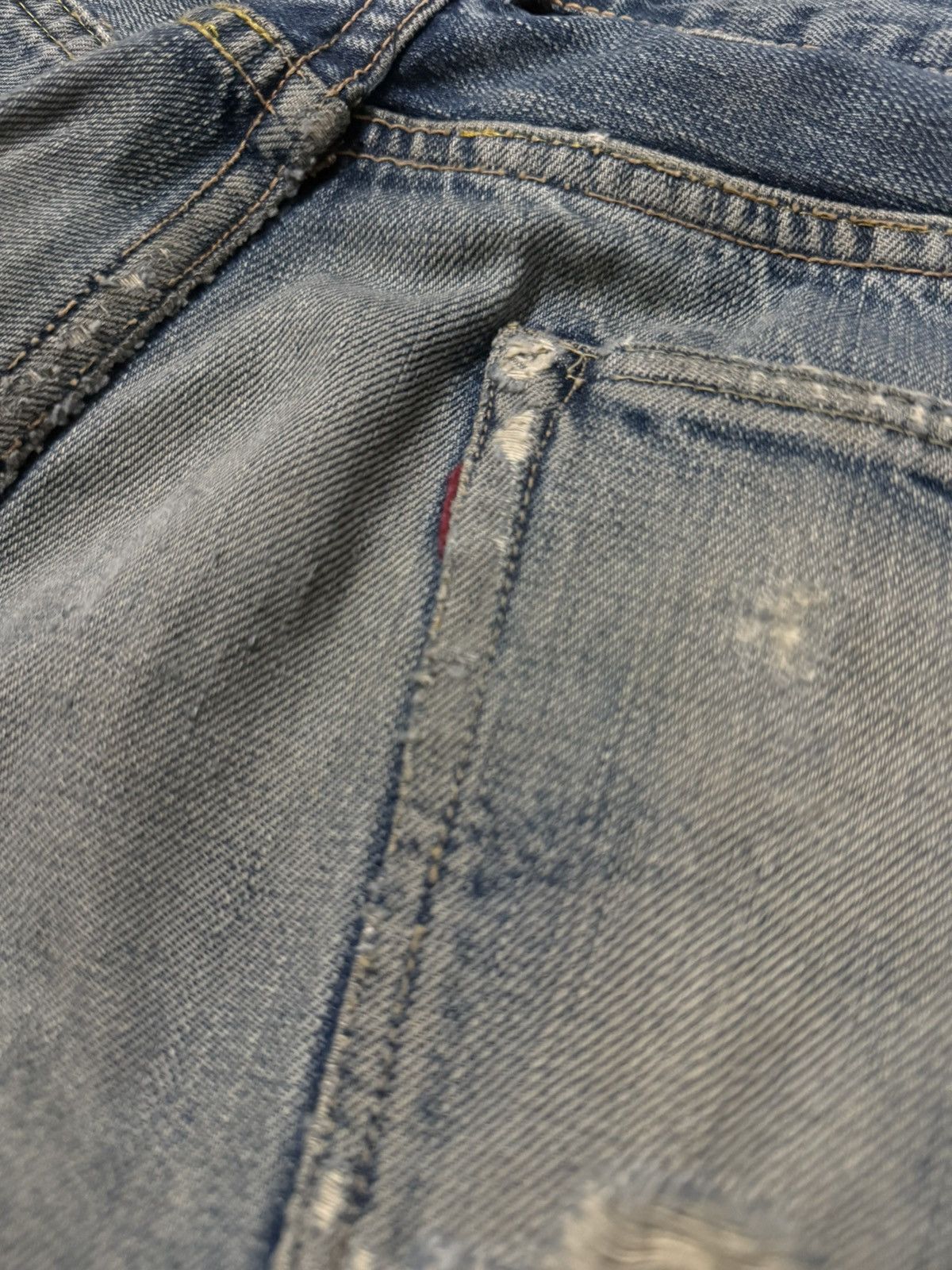 Japanese Brand Heavily Distressed Fullcount Selvedge Denim Size US 33 - 17 Thumbnail