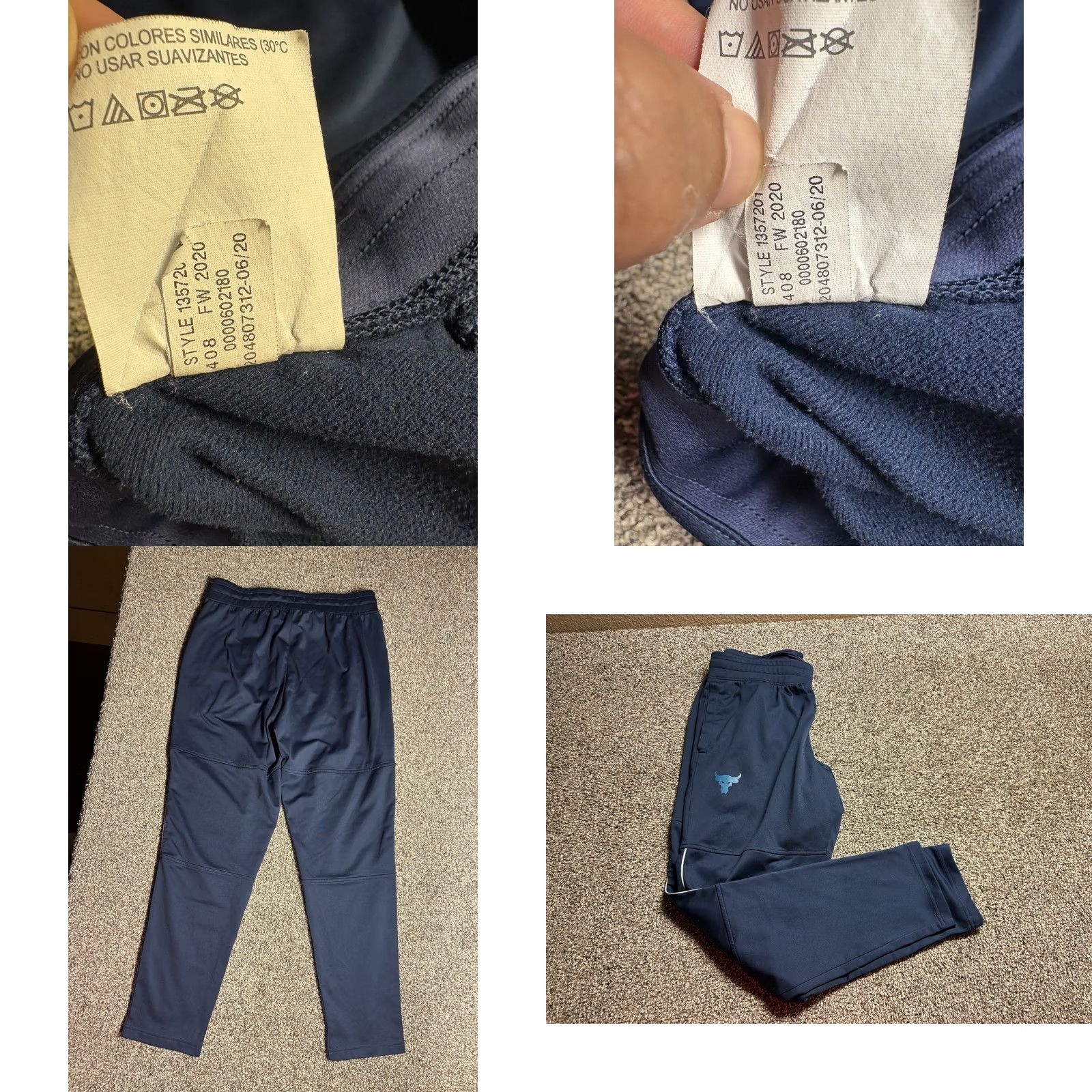 Under Armour Under Armour Project Rock Sweatpants Mens Large Blue Brahma Bull Jogger Size US 33 - 8 Thumbnail