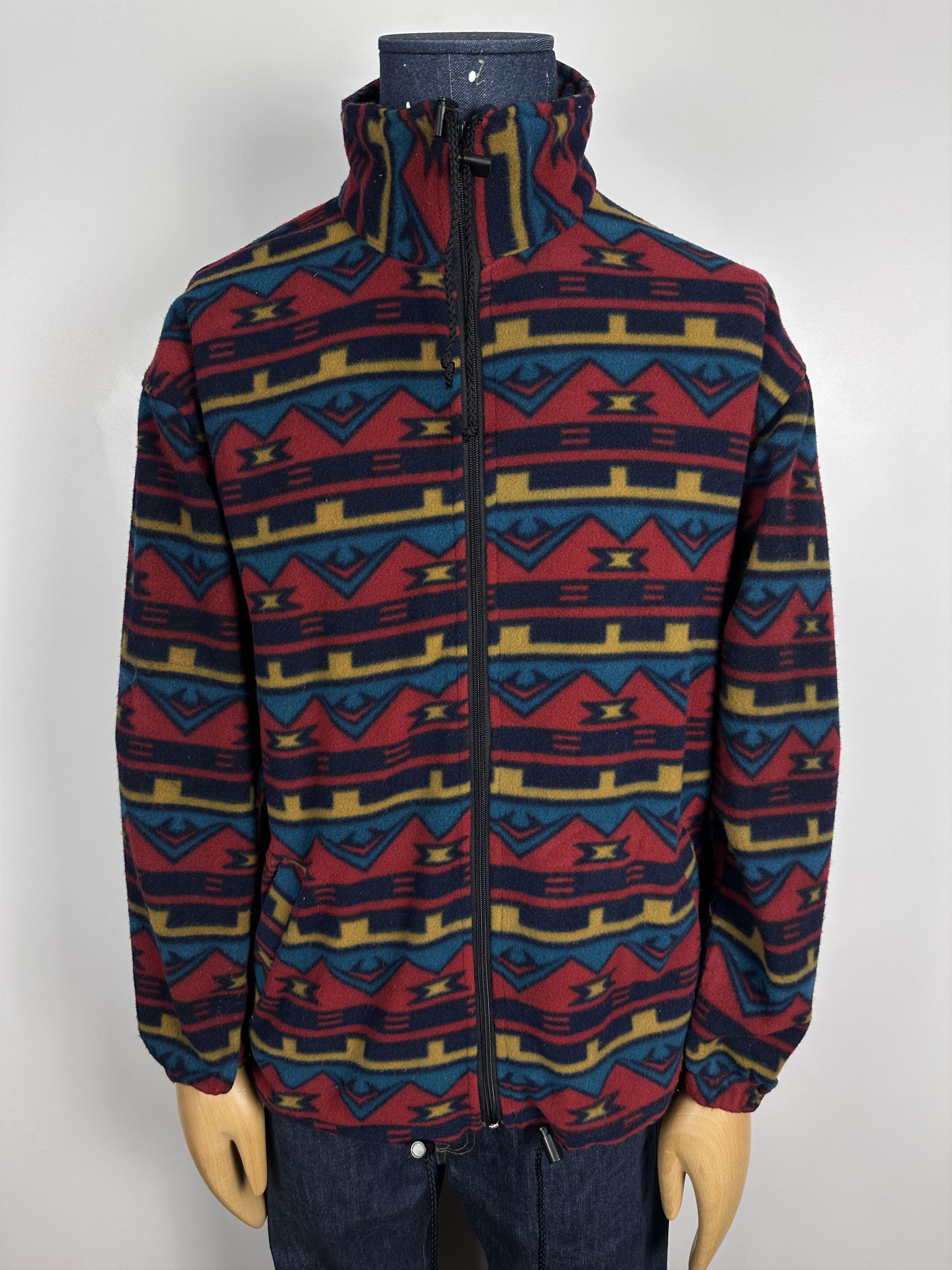 Vintage vintage FLEECE sweater Full Zip retro wear men's 90s jumper Size US M / EU 48-50 / 2 - 2 Thumbnail