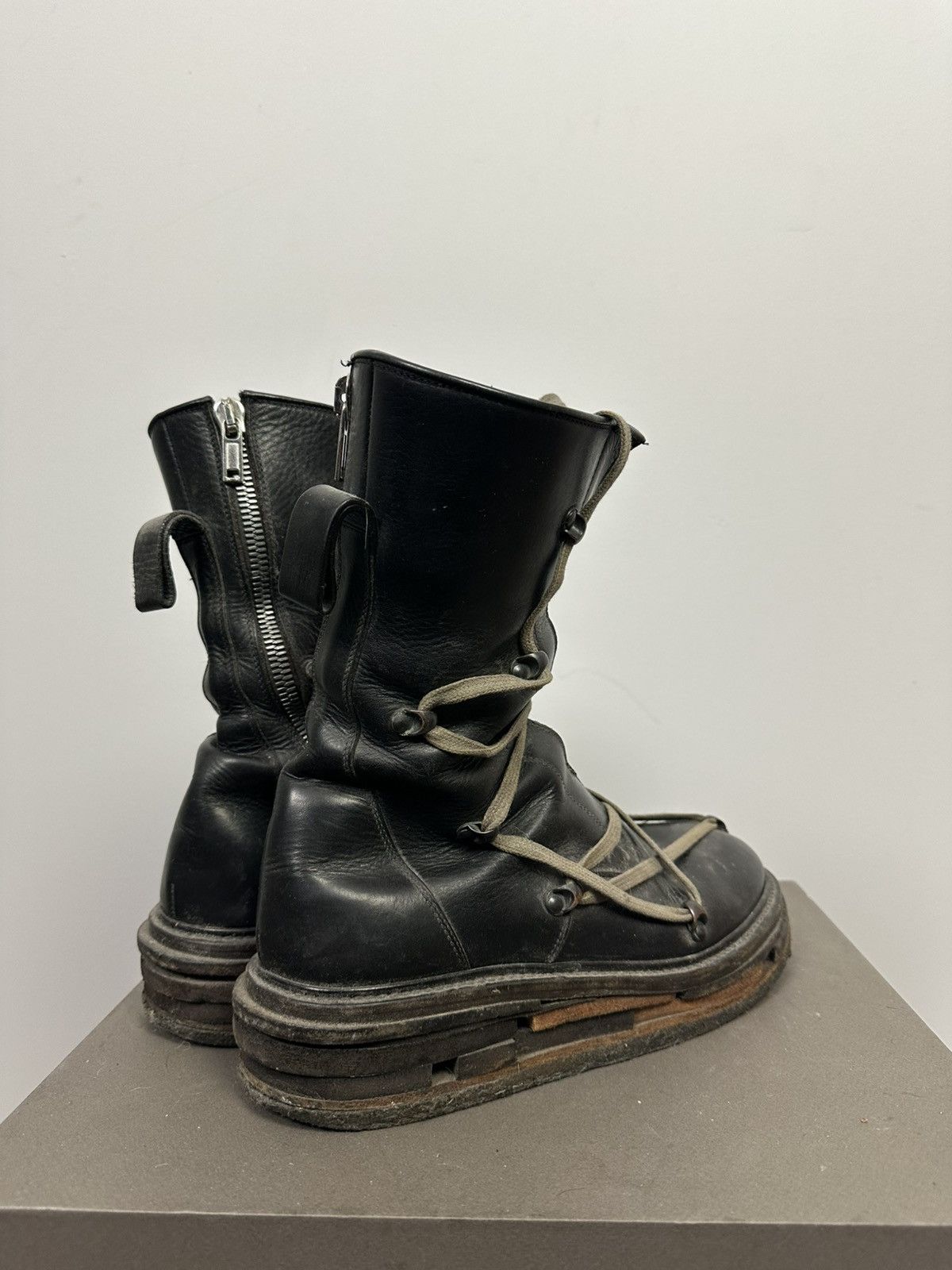 Rick Owens FW17 ‘GLITTER’ Pentalace Lego Boots Size US 9 / EU 42 - 4 Thumbnail