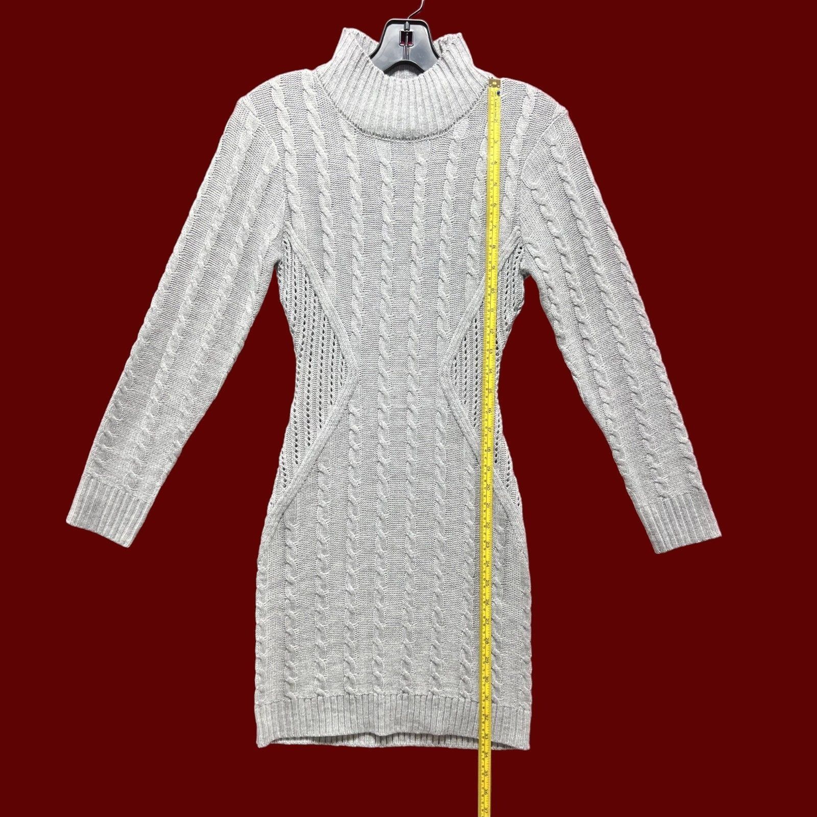 Other Just Polly - Women's Turtleneck Cable Knit Sweater Dress - G Size S / US 4 / IT 40 - 7 Thumbnail