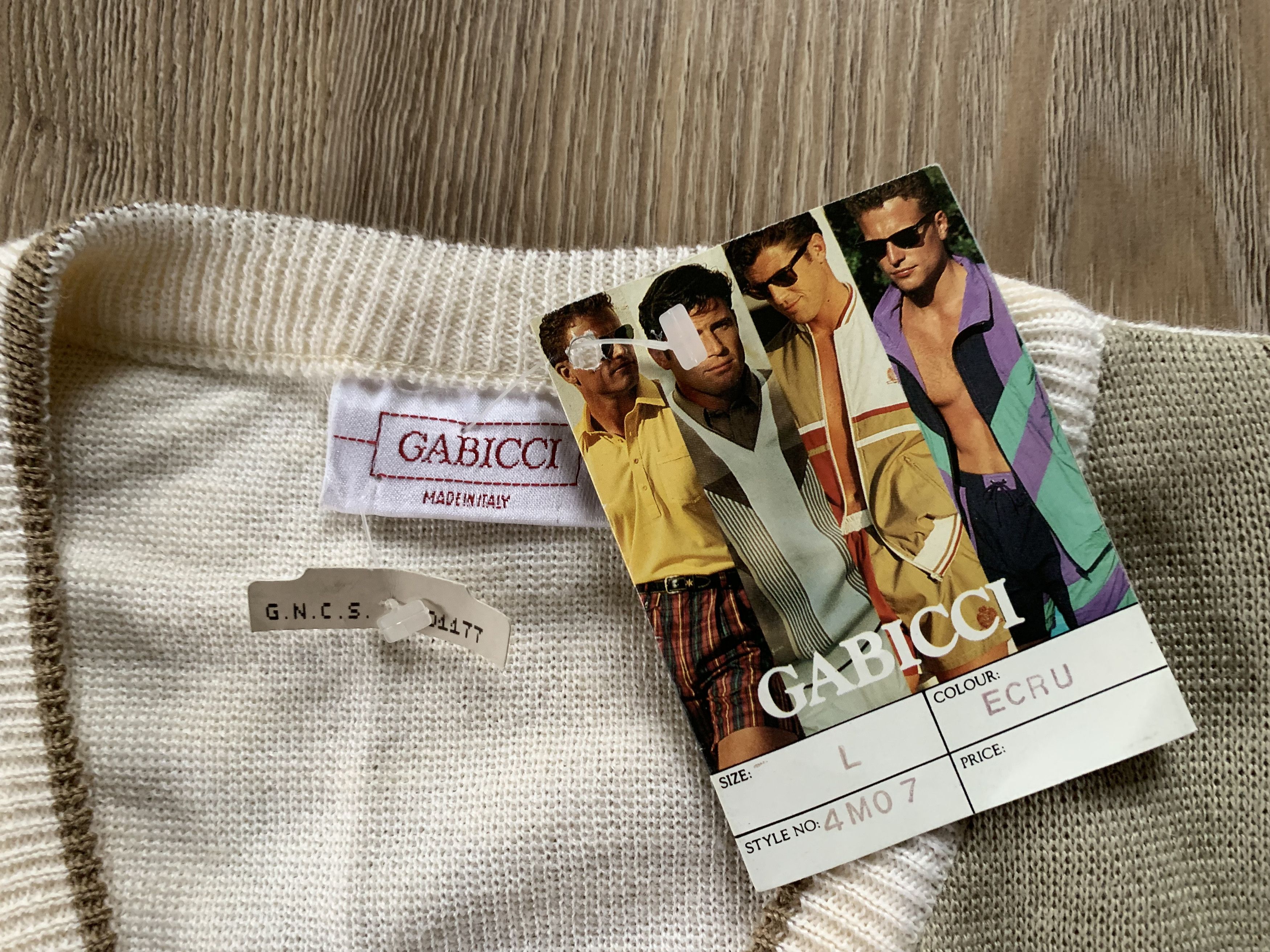 Gabicci × Vintage Vintage Gabicci V-Neck New Italian Knit Sweater Size US L / EU 52-54 / 3 - 7 Thumbnail