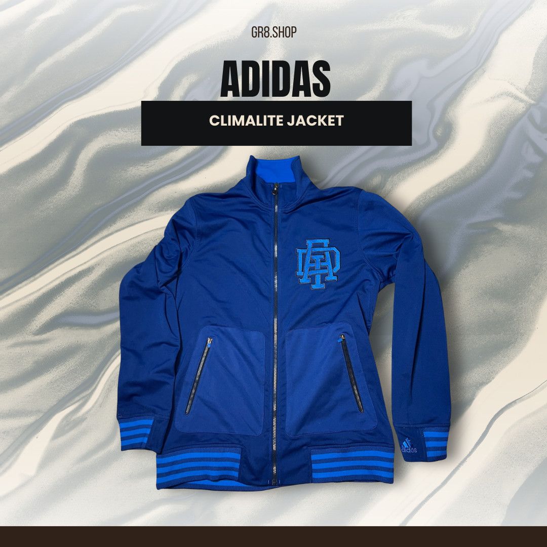 Adidas Adidas Climalite Mens Blue Full-Zip Jacket W/ Logo Size L Po Size US L / EU 52-54 / 3 - 1 Thumbnail