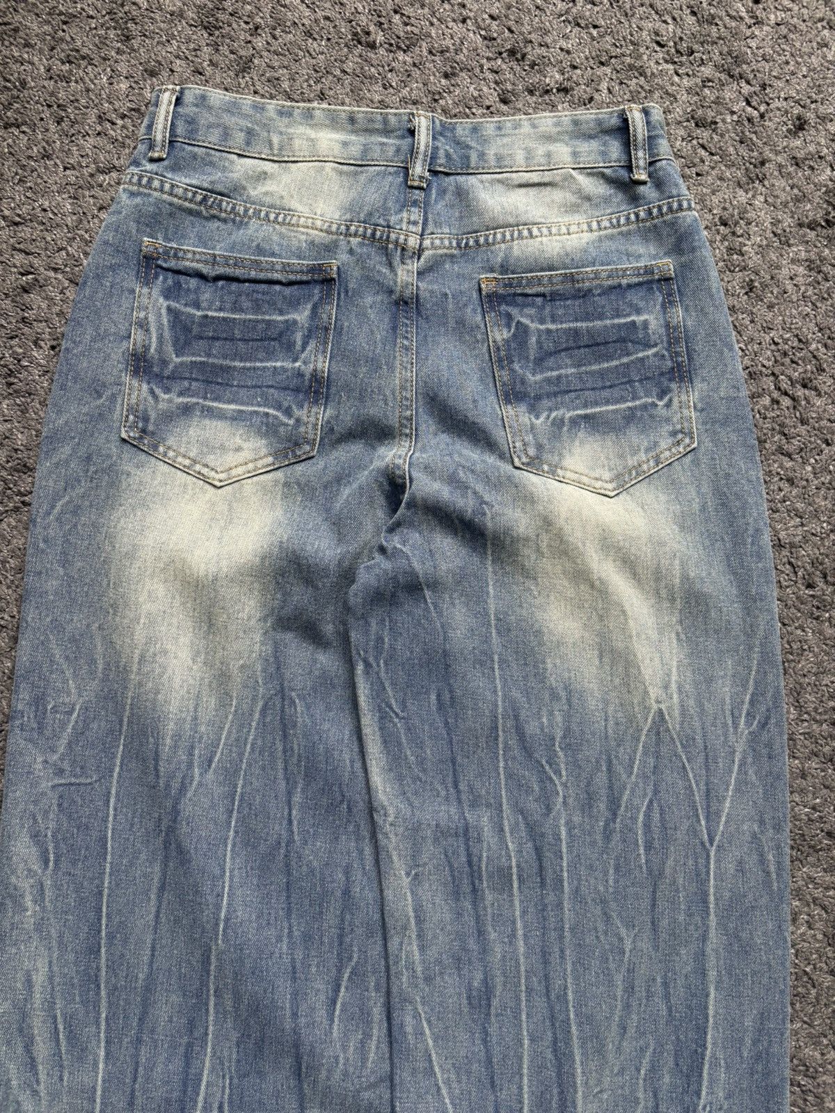 Jean × Vintage Vintage very rare wide leg electric thunder blue baggy jeans Size US 33 - 15 Thumbnail