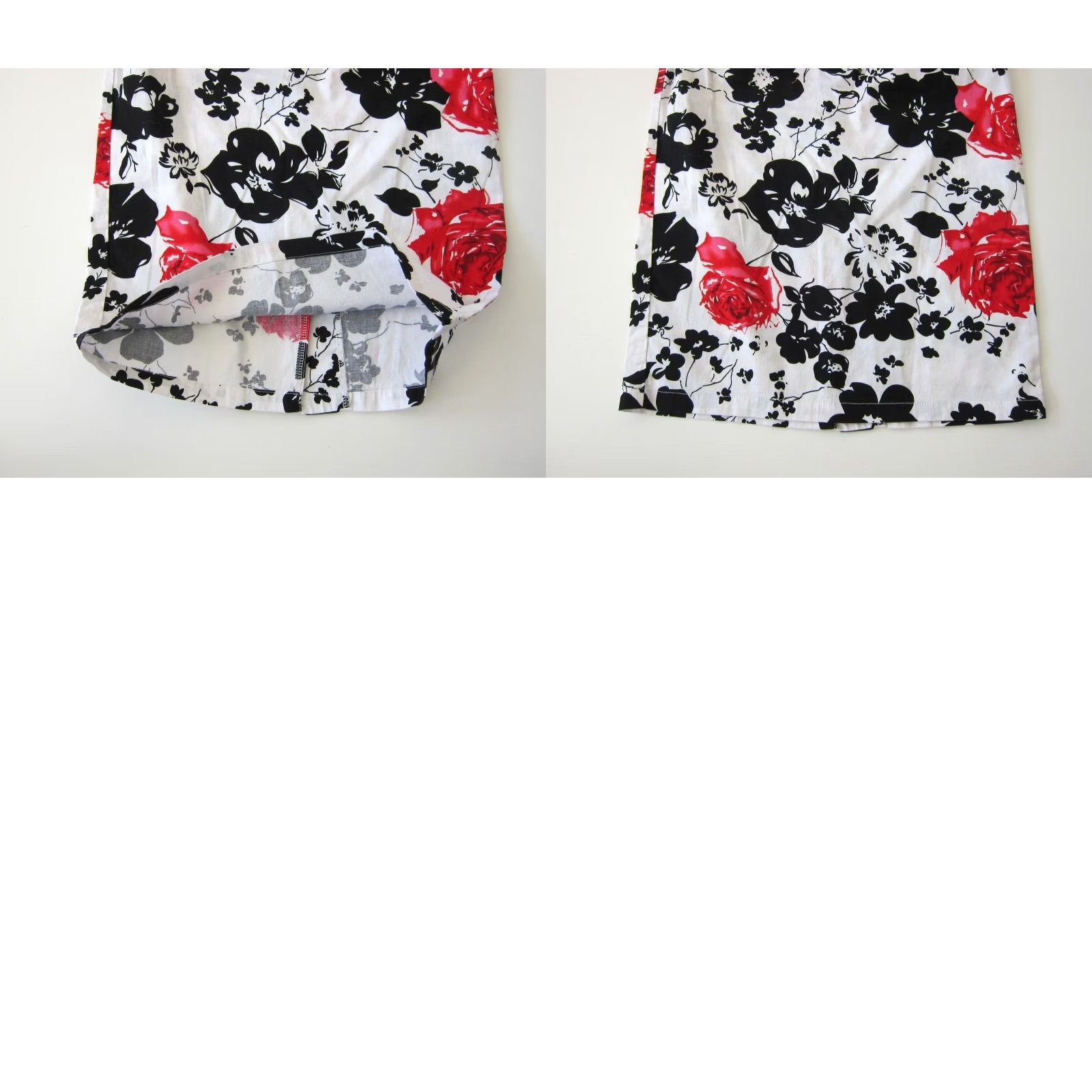 Vintage Grace Karin Skirt Pink Women S Pencil Knee Length Floral Cotton Stretch Rose White Black Size 28" / US 6 / IT 42 - 8 Thumbnail