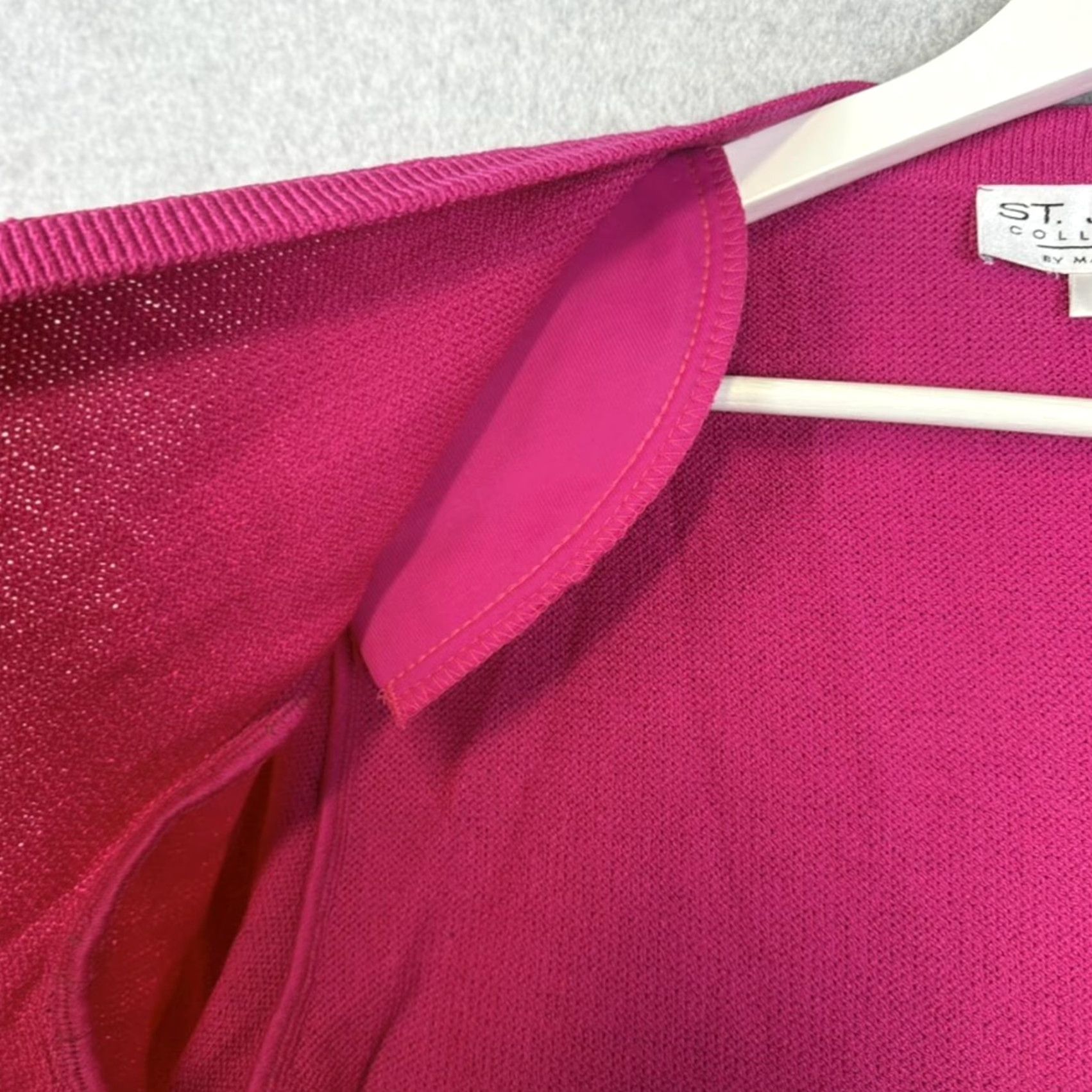 St. John VINTAGE St. John Cardigan Women's L Pink Knit Short Sleeve Sweater Large Pink Womens Size L / US 10 / IT 46 - 5 Thumbnail