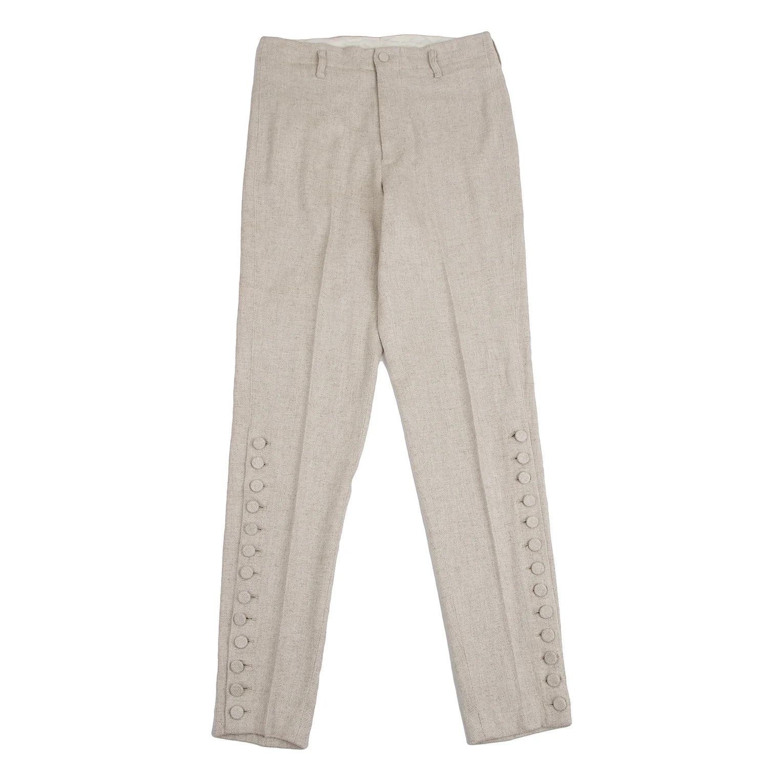 Jean Paul Gaultier Linen Buttoned Tapered Pants in Beige Size 48 Size US 32 / EU 48 - 1 Thumbnail