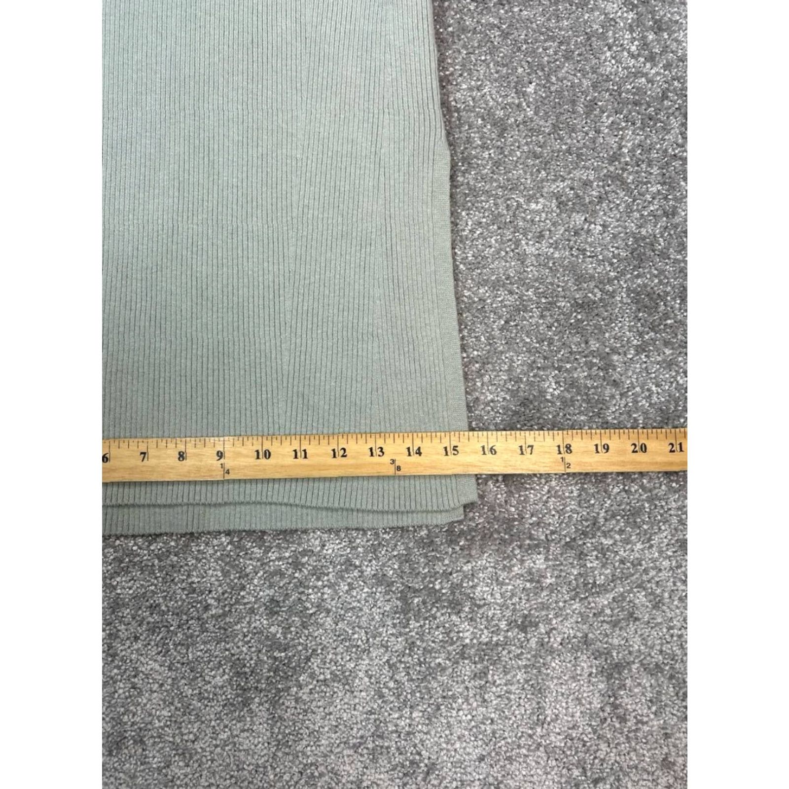 Abercrombie & Fitch Abercrombie & Fitch Ribbed Midi Skirt Womens Medium Green Stretch Side Slit New Size 32" / US 10 / IT 46 - 4 Thumbnail