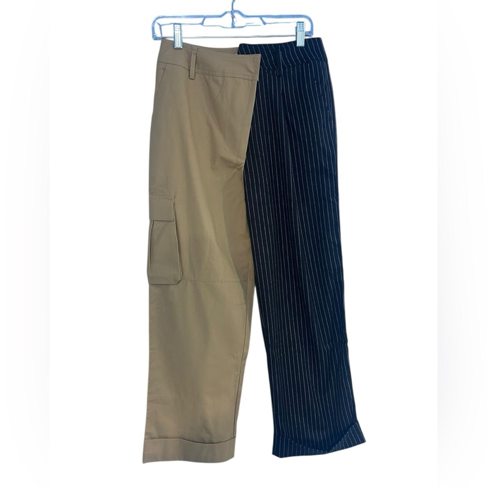 Other Choosy Night & Day Brown Dark Pinstriped Pants Cotton NWT 4 Size 27" / US 4 / IT 40 - 3 Thumbnail