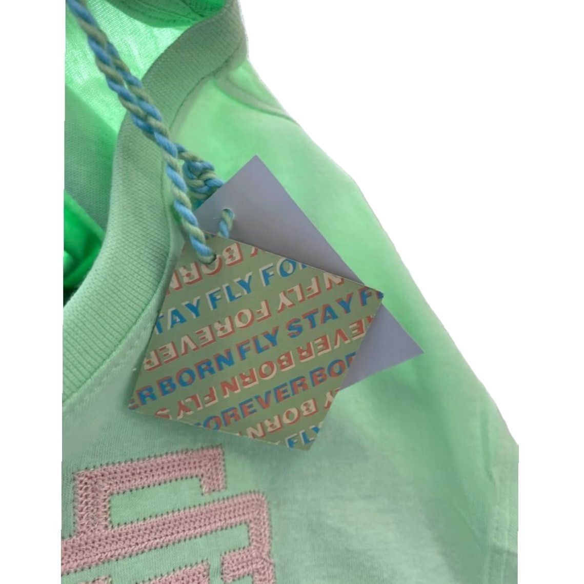 Born Born Fly T-Shirt XL Men Crew Neck Short Sleeve Embroidered Logo Mint Green Pink Multicolor Cotton NWT Crew Neck Shirt Size US XL / EU 56 / 4 - 7 Thumbnail
